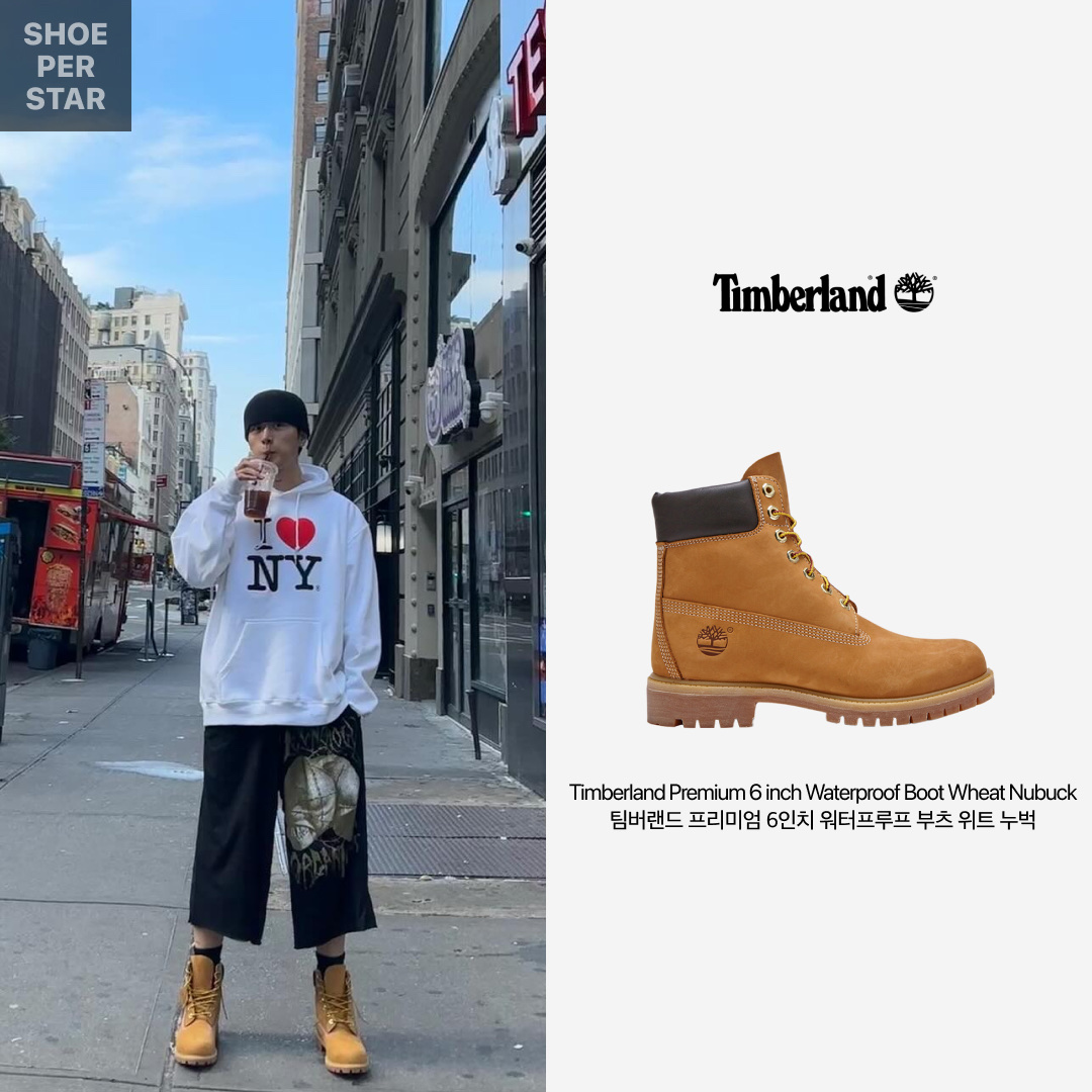 Timberland Premium 6 inch Waterproof Boot Wheat Nubuck - Wide 착용 스타일 - 1