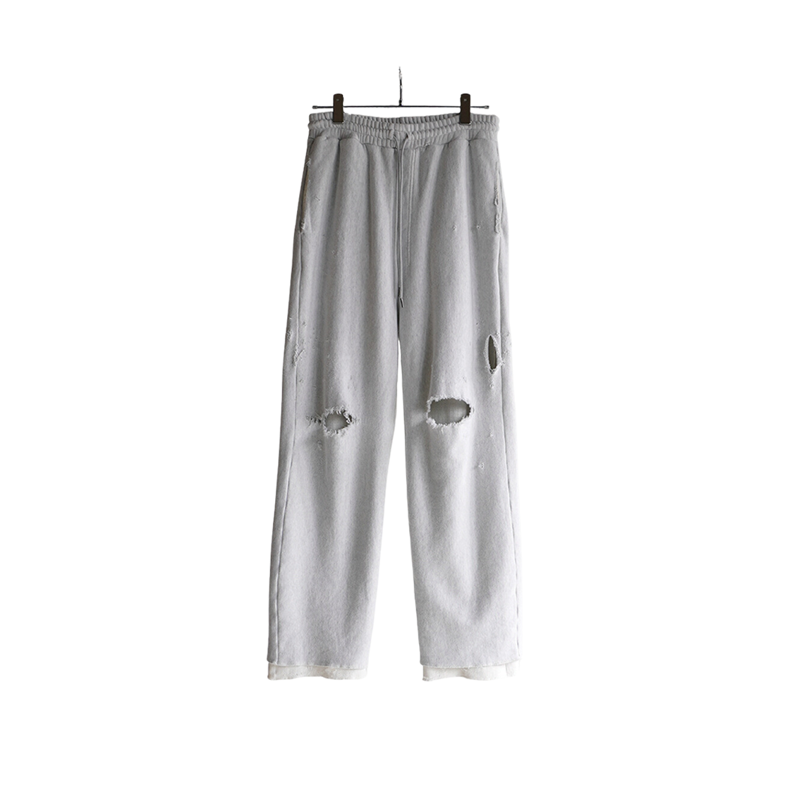 パンツ ancellm CRASH SWEAT LAYERED PANTS/WHITE ANCELLM - CRASH SWEAT LAYERED PANTS/WHITE | NapsNote
