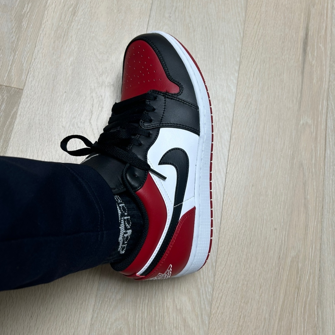Jordan 1 Low Bred Toe 착용 스타일 - 1
