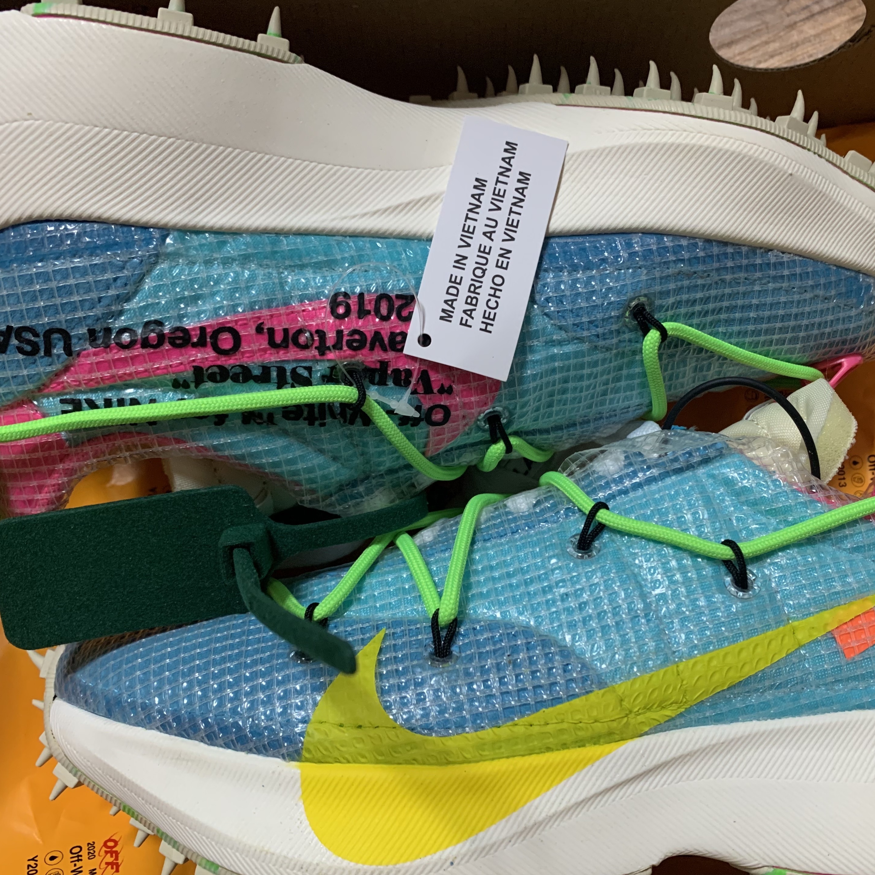 (W) Nike x Off-White Vapor Street Polarized Blue 착용 스타일 - 2