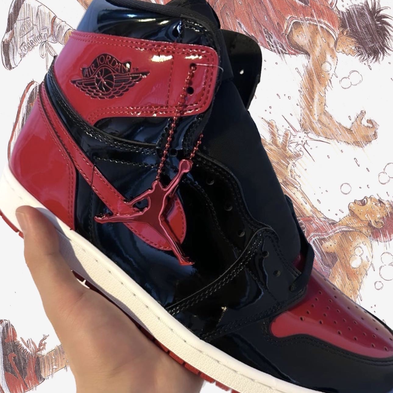 Jordan 1 Retro High OG Patent Bred 착용 스타일 - 2