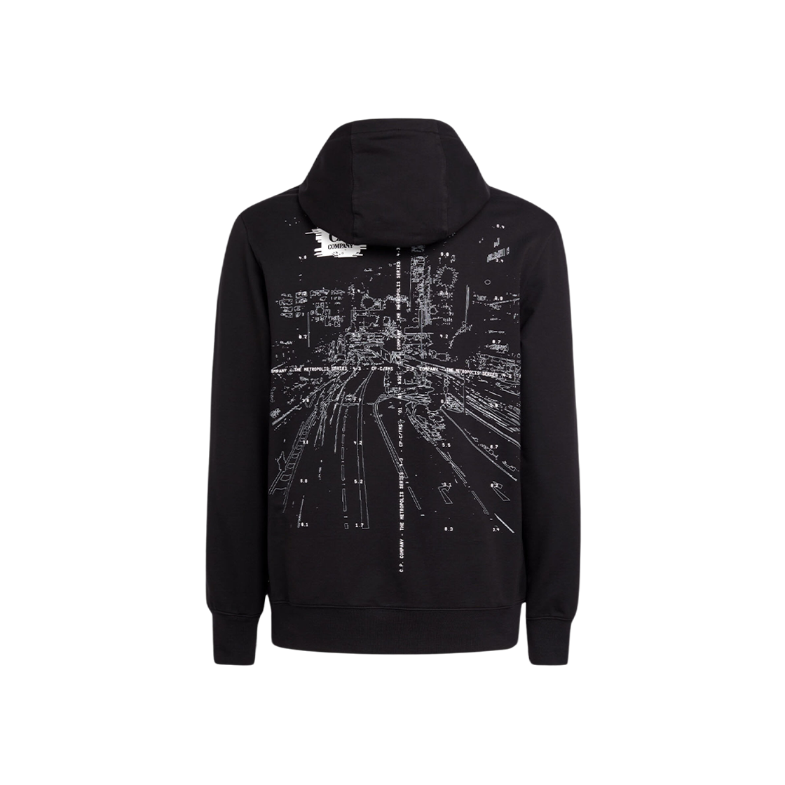 C.P. Company Metropolis Series Stretch Fleece Printed Hoodie Black - 23FW 상세 이미지 3