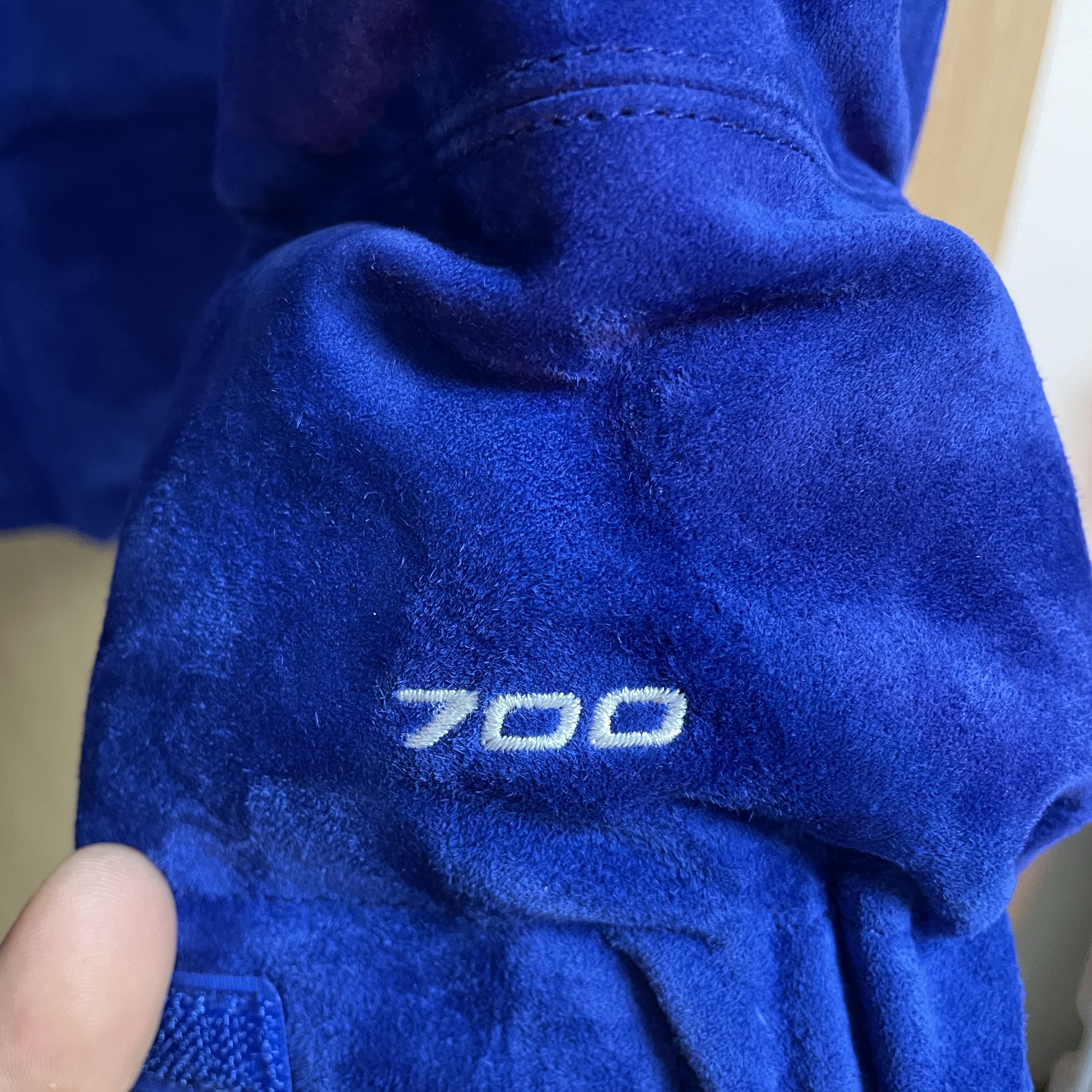 Supreme x The North Face Suede Nuptse Jacket Blue - 23FW 착용 스타일 - 6