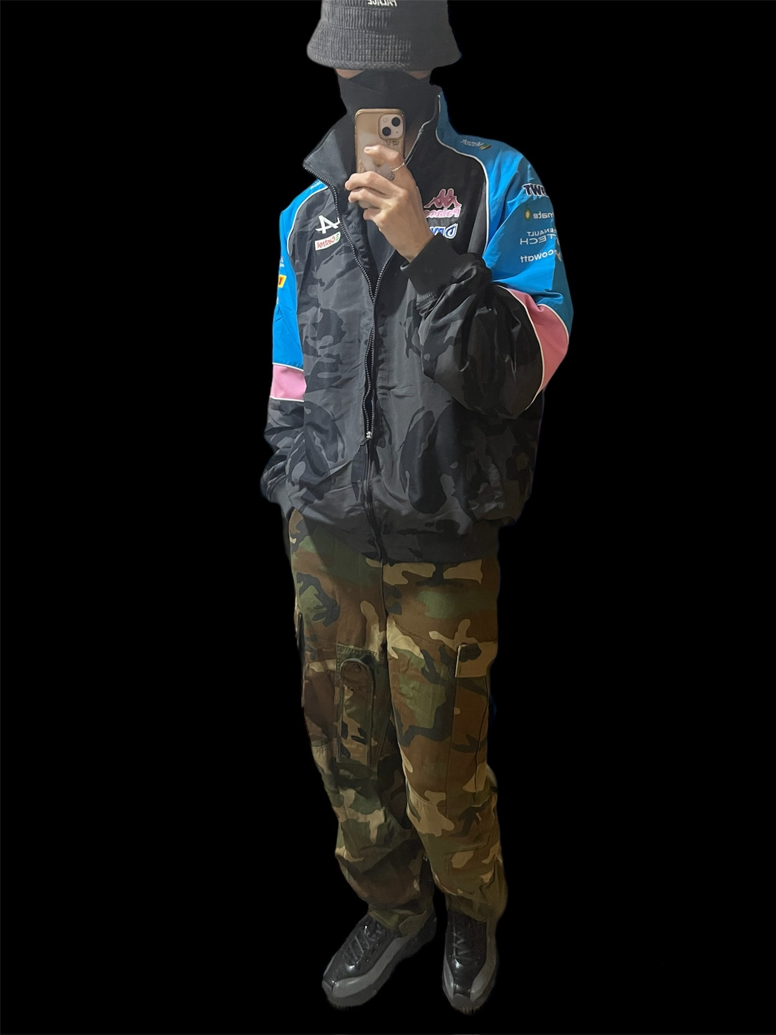 Palace x Kappa For Alpine Tracksuit Top Night Desert Camo - 23FW, Palace Gore-Tex Corduroy Bucket Hat Black - 21FW 착용 스타일 - 2