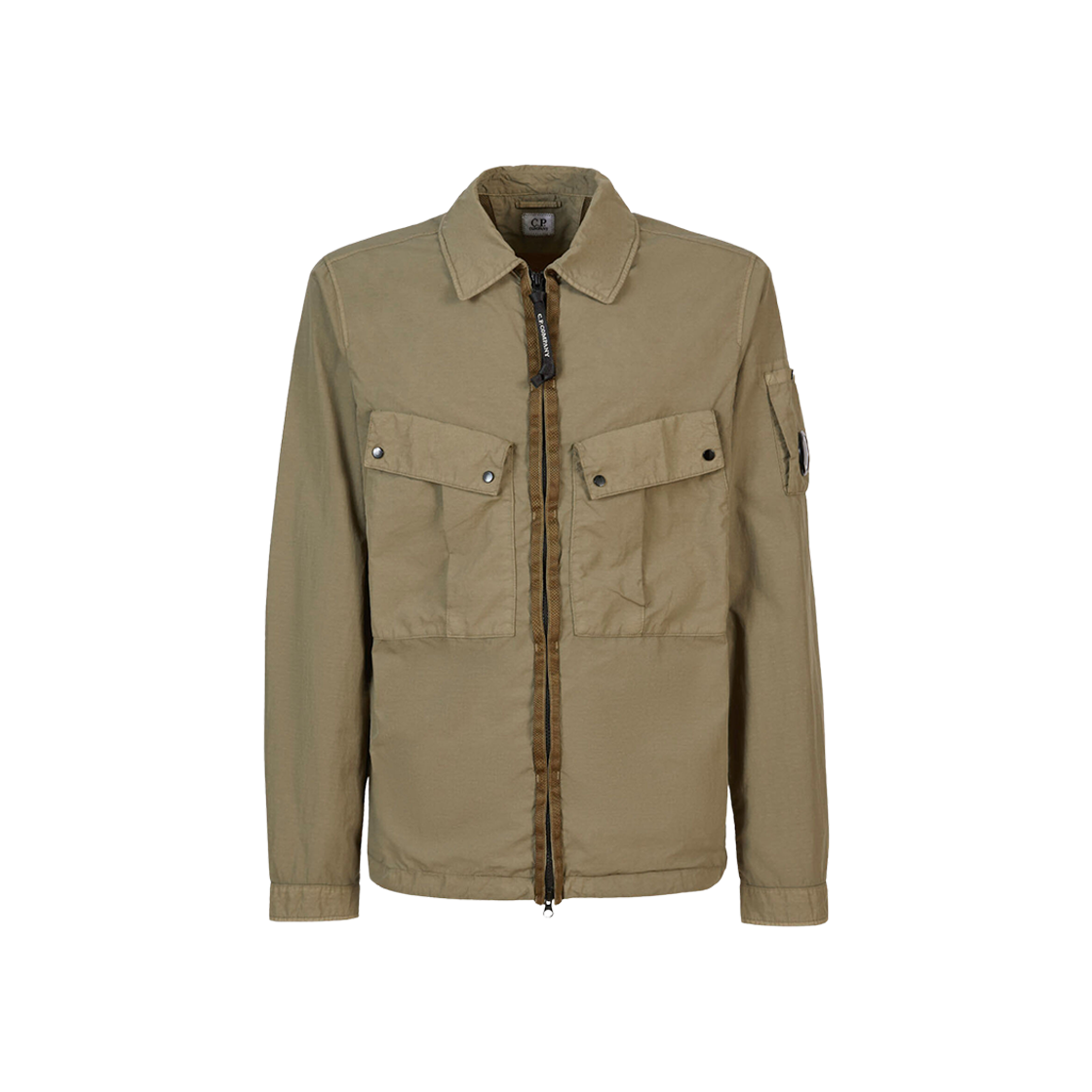 C.P. Company Flatt Nylon Zipped Overshirt Butternut Brown - 23FW 상세 이미지 1