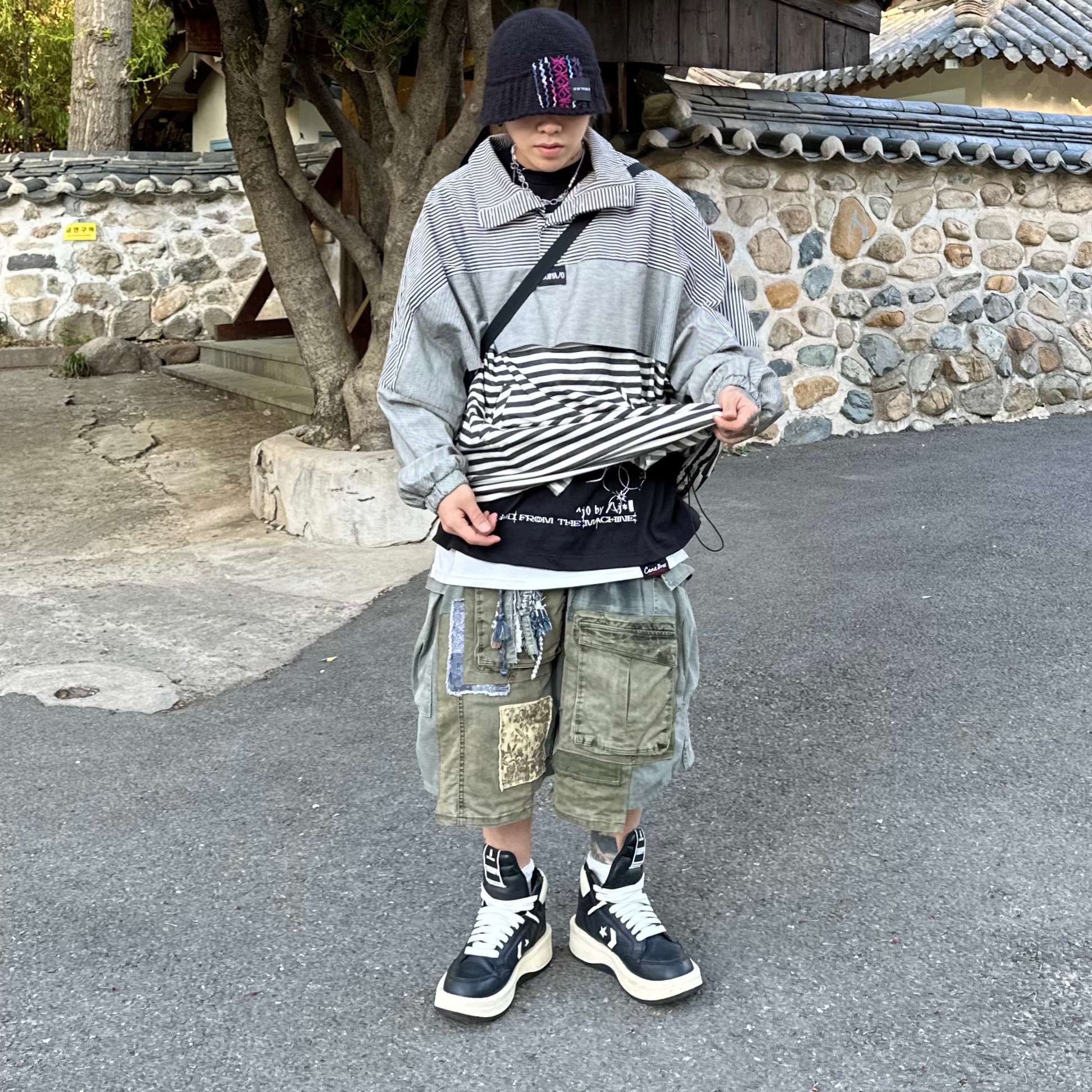 Converse x Drkshdw Turbowpn Black Cream 착용 스타일 - 3