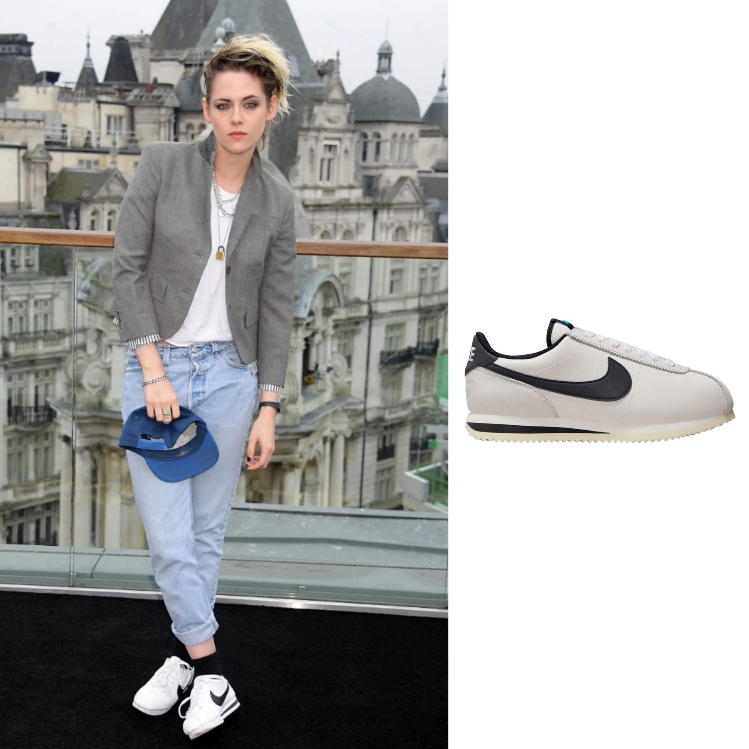 (W) Nike Cortez SE Supersonic Phantom Light Bone 착용 스타일