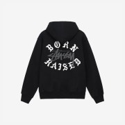 Stussy x Born X Raised Logo Zip Hoodie Black