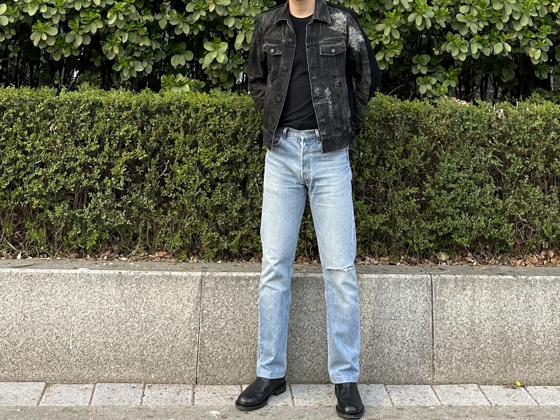Nike x Off-White Dunk Low The 50 - Lot 47, Maison Kitsune Classic Puffer Jacket Black 착용 스타일 - 2