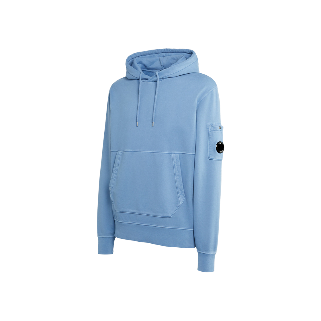 C.P. Company Brushed & Emerized Diagonal Fleece Lens Hoodie Riviera Blue - 23FW 상세 이미지 2