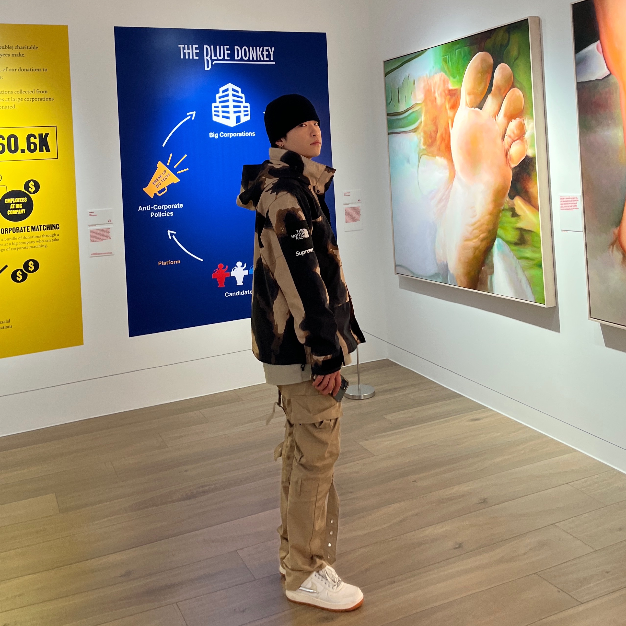Supreme x The North Face Bleached Denim Print Mountain Jacket Black - 21FW, Nike x Travis Scott Air Force 1 Low White 착용 스타일 - 1