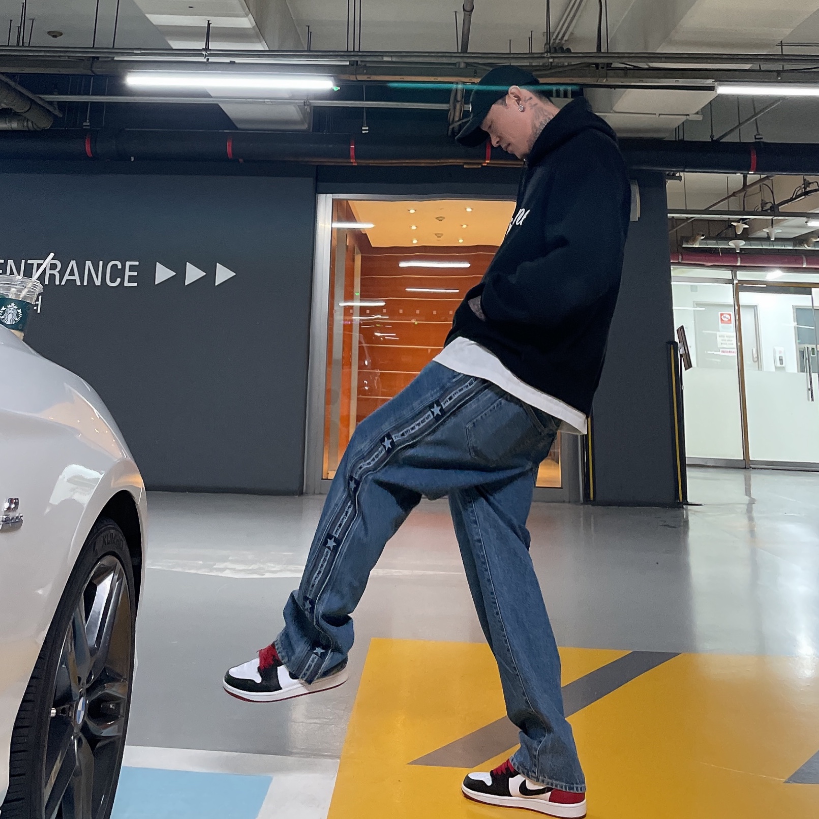 Supreme Snap Off Baggy Jean Washed Blue - 23FW, Jordan 1 Retro Low OG Black Toe 착용 스타일 - 1