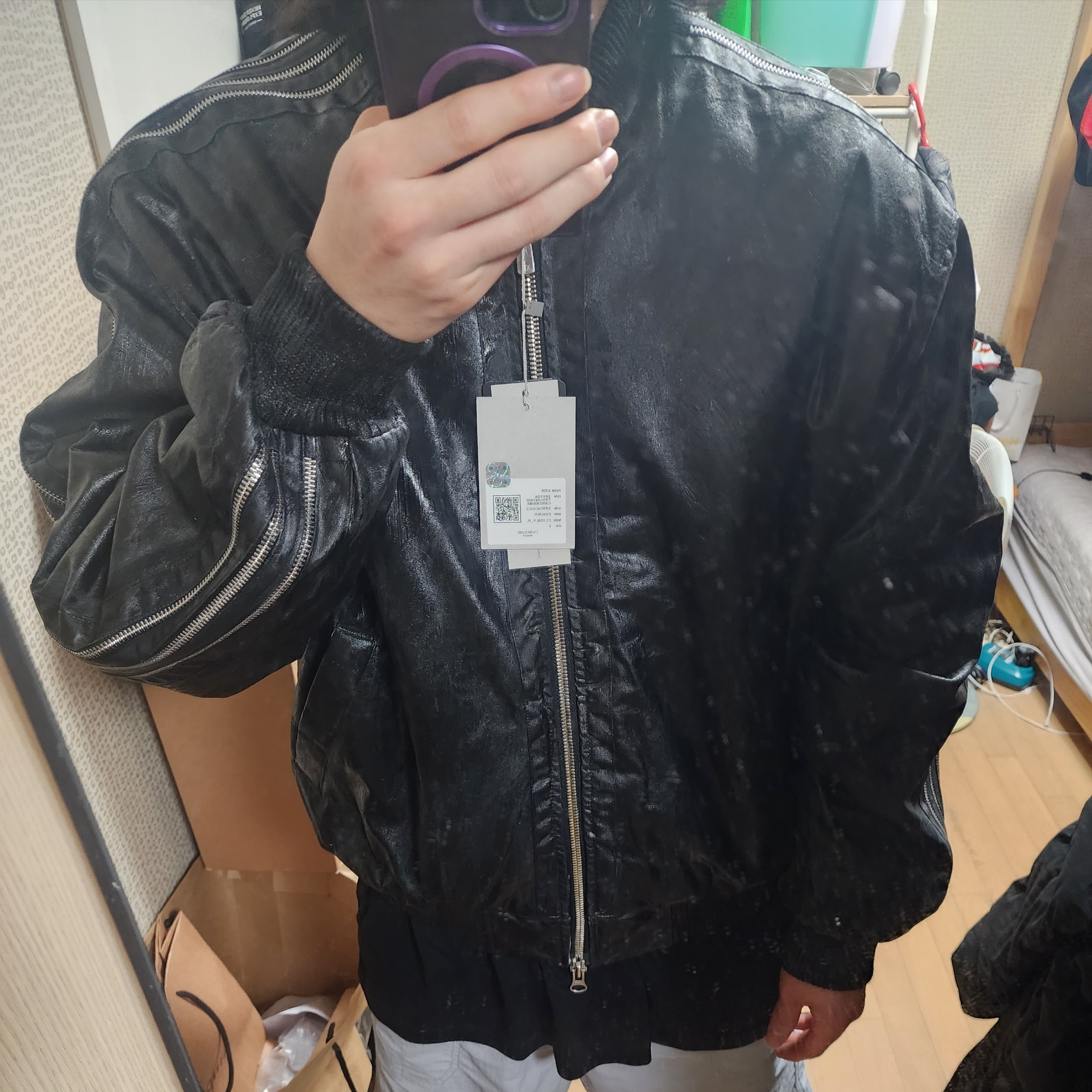 Undermycar Giros Teeth Line Hard Coated Bomber Excalibur - 23FW 착용 스타일 - 1
