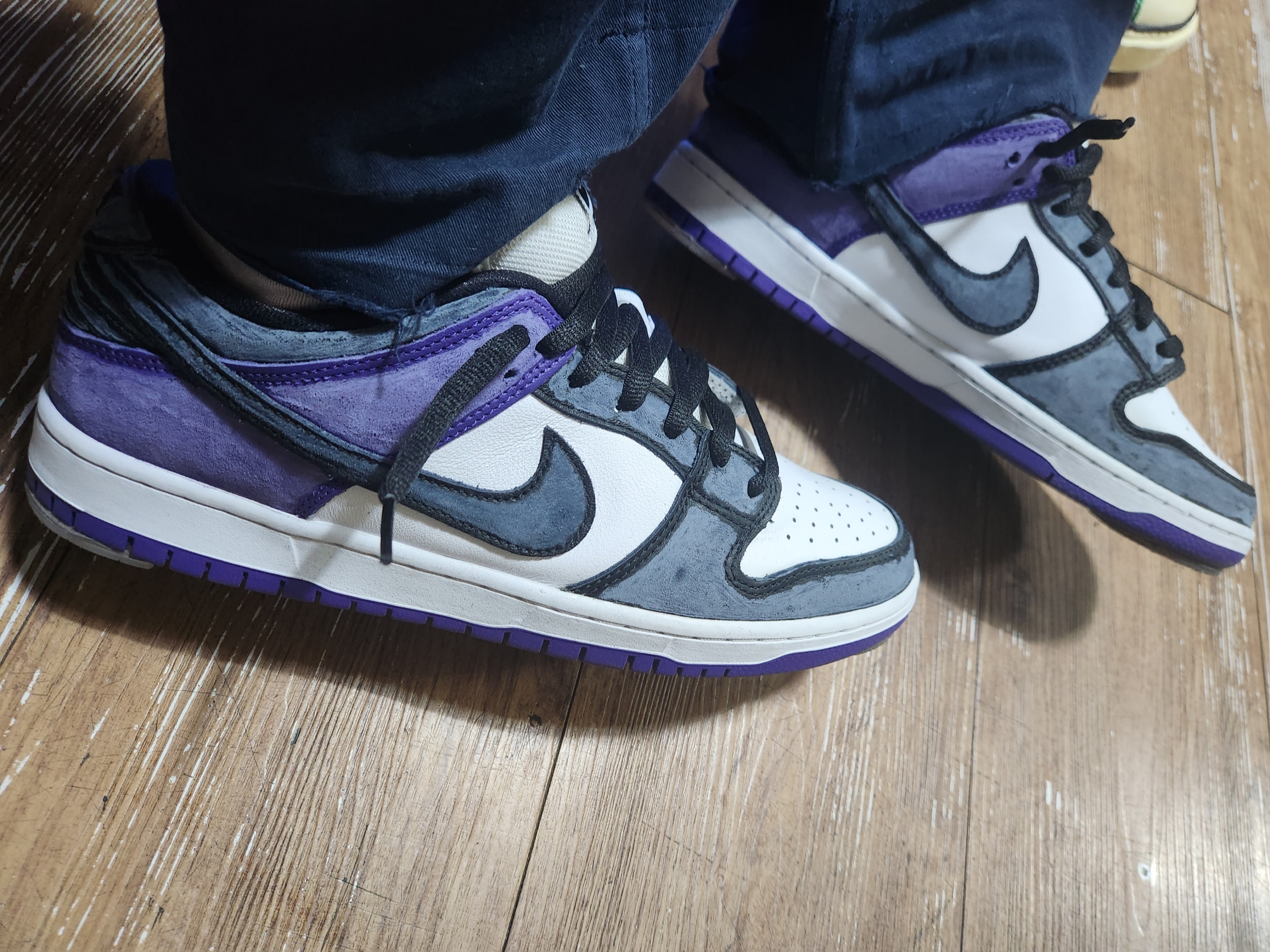 Nike SB Dunk Low Pro Court Purple 착용 스타일 - 1