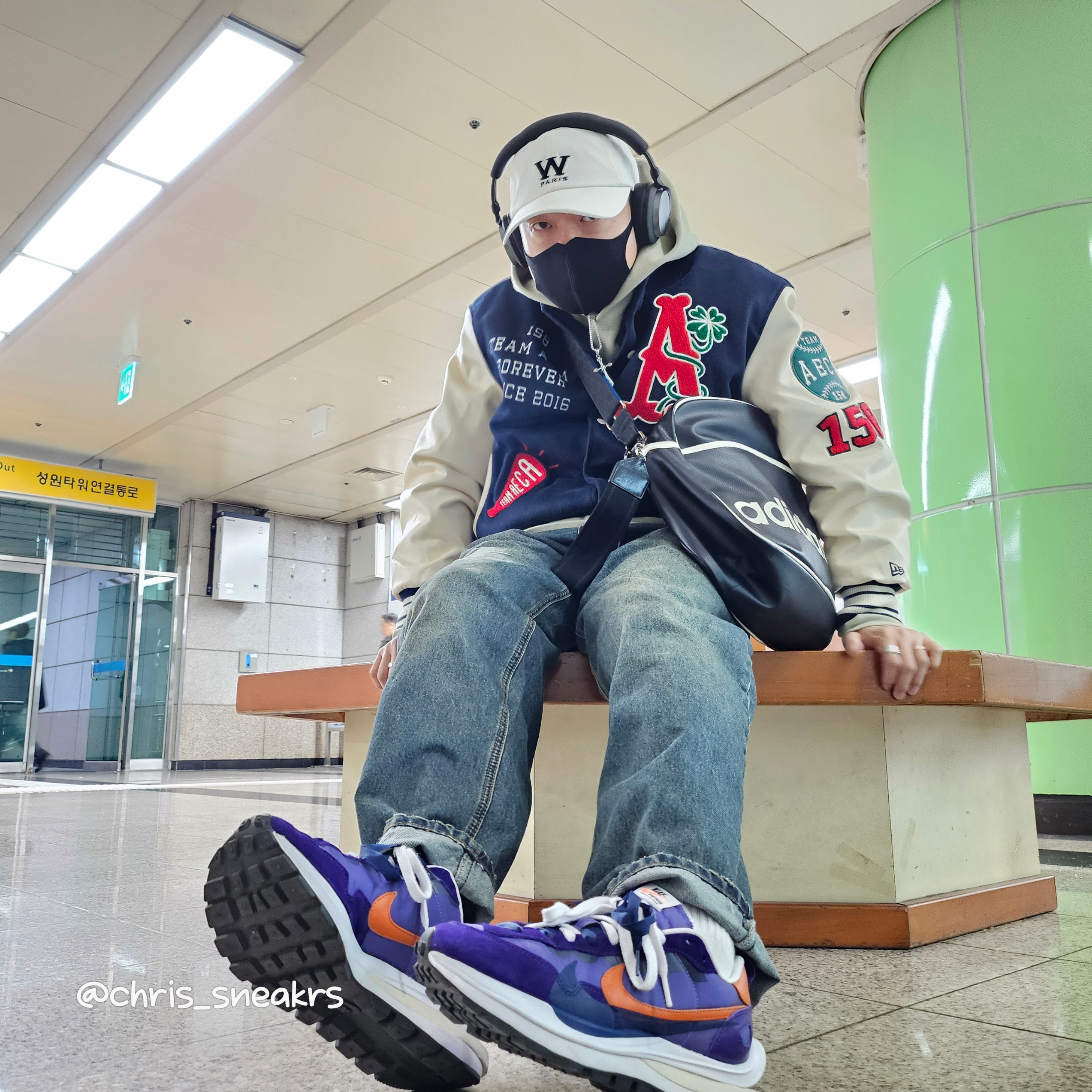 Wooyoungmi W Patch Ball Cap White - 23SS, Nike x Sacai VaporWaffle Dark Iris 착용 스타일 - 1