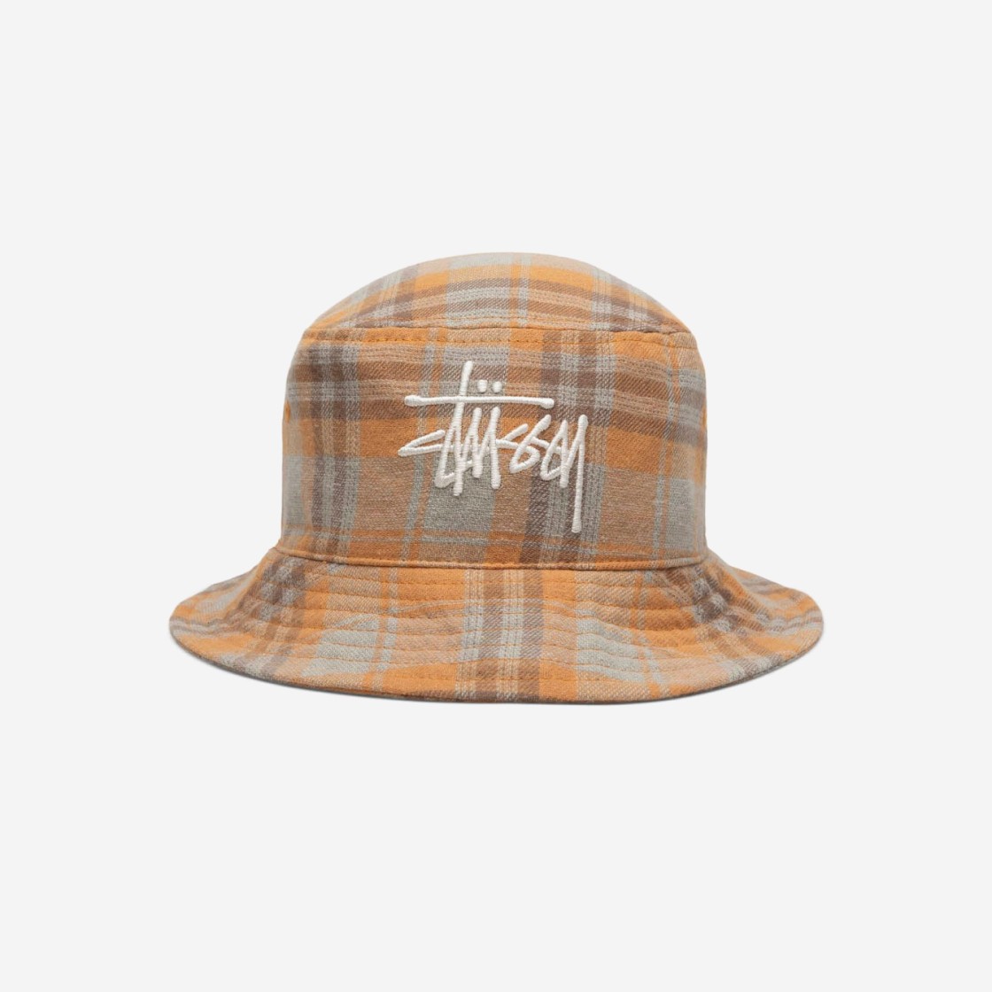 Stussy Earth Plaid Basic Bucket Hat Mustard 상세 이미지 1