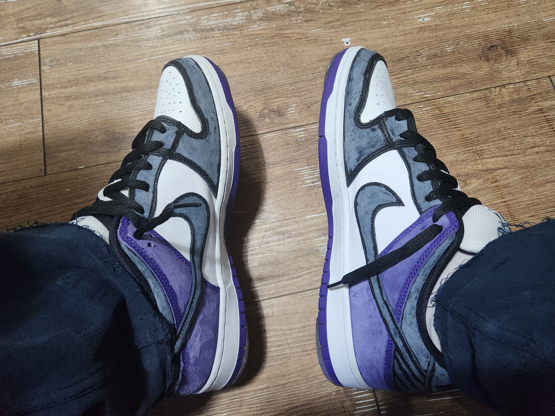 Nike SB Dunk Low Pro Court Purple 착용 스타일 - 2