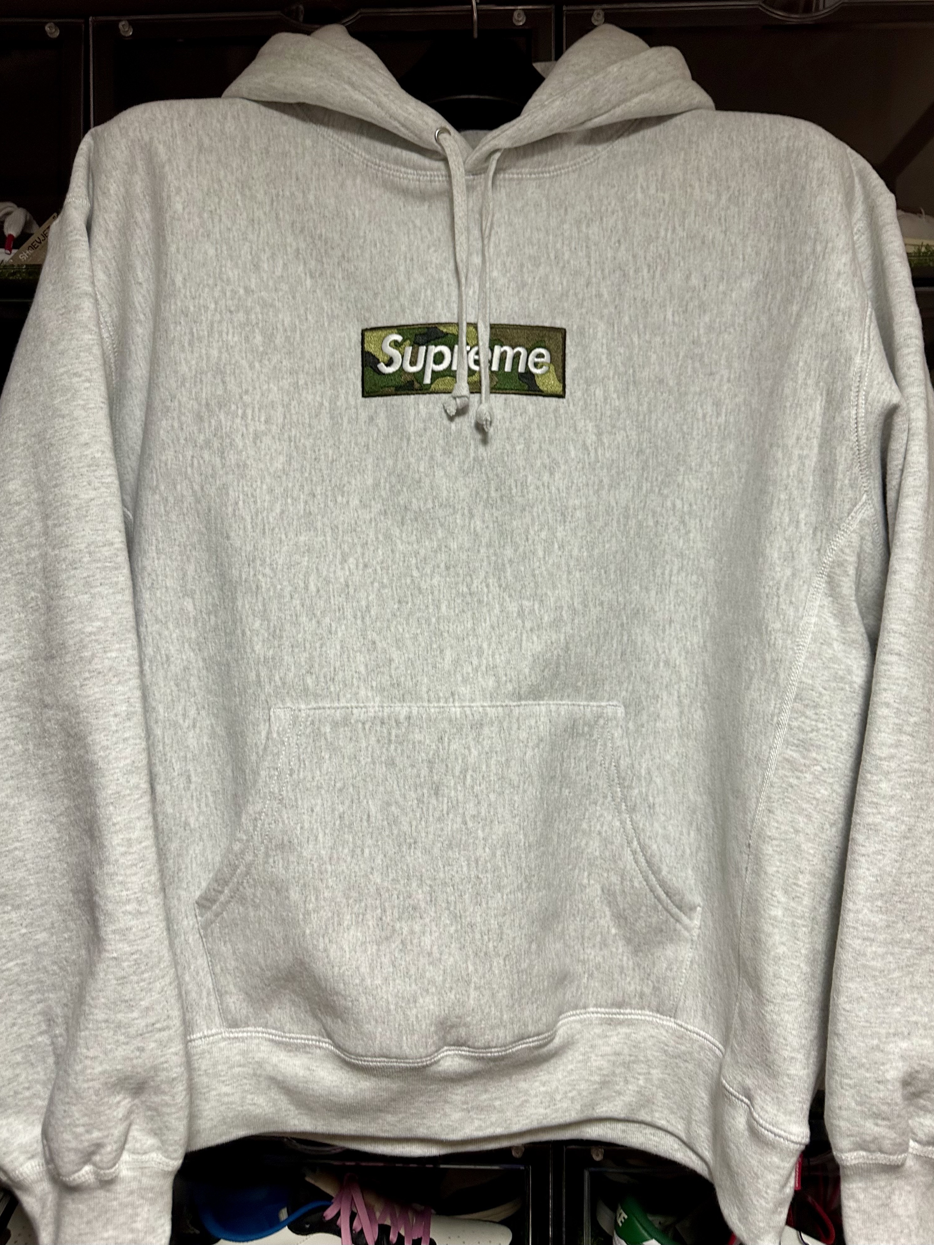 Supreme Box Logo Hooded Sweatshirt Ash Grey - 23FW 착용 스타일