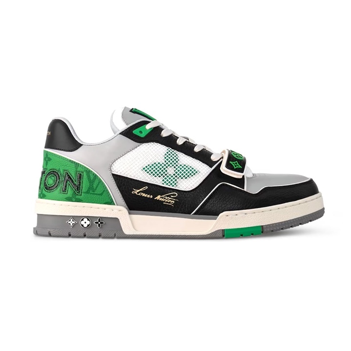 Louis Vuitton LV Trainer Sneakers Monogram Flower Green 착용 스타일 - 3