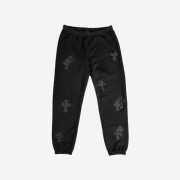 Chrome Hearts Leather Cross Sweatpants Black