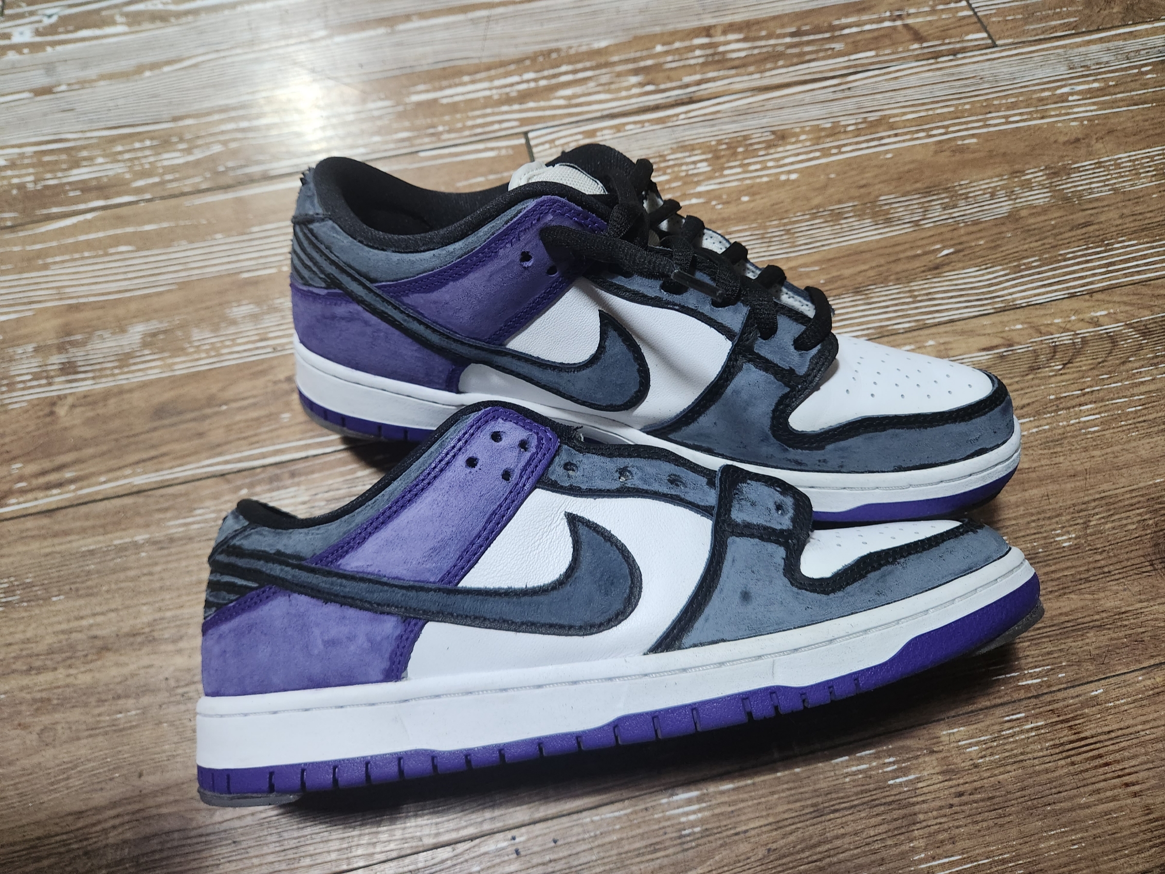 Nike SB Dunk Low Pro Court Purple 착용 스타일 - 5