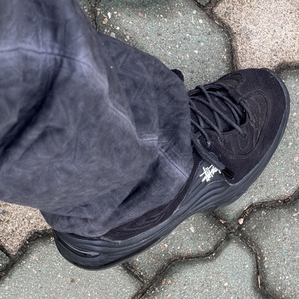 Nike x Stussy Air Penny II Black, Stussy x Levi's Jacquard Jean Black 착용 스타일 - 2