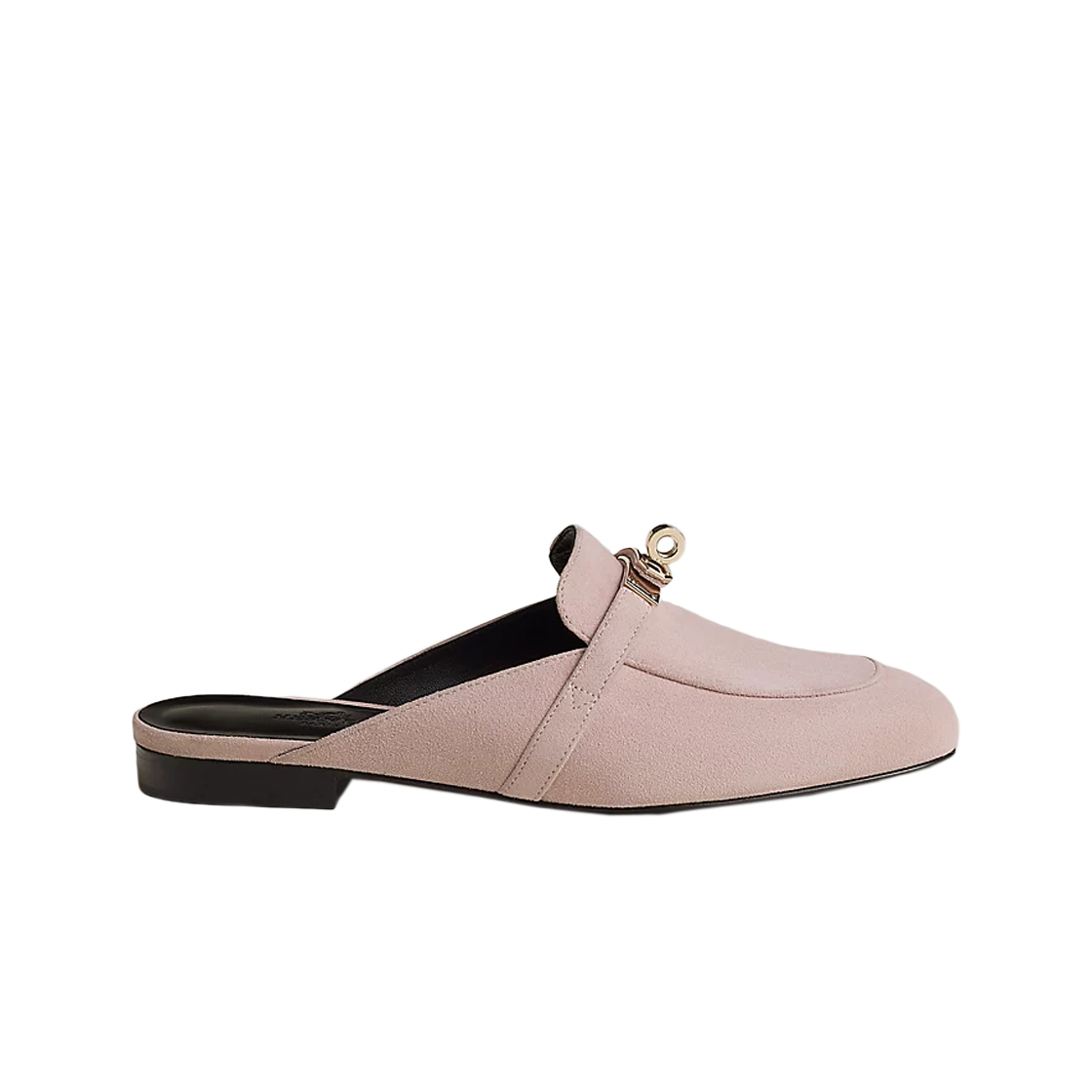 (W) 에르메스 오즈 뮬 스웨이드 고트스킨 & 골드 하드웨어 로즈 포슬렌((W) Hermes Oz Mule Suede Goatskin & Gold Rose Porcelaine) - 1