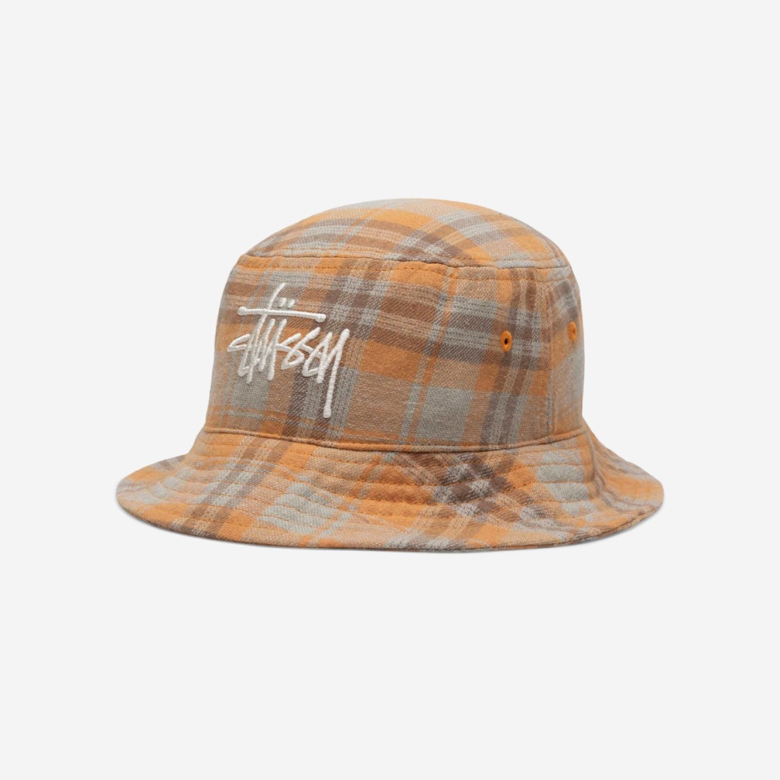 Stussy Earth Plaid Basic Bucket Hat Mustard 상세 이미지 2