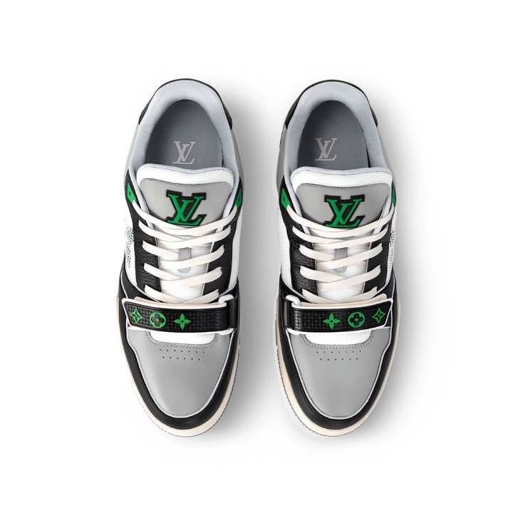Louis Vuitton LV Trainer Sneakers Monogram Flower Green 착용 스타일 - 4