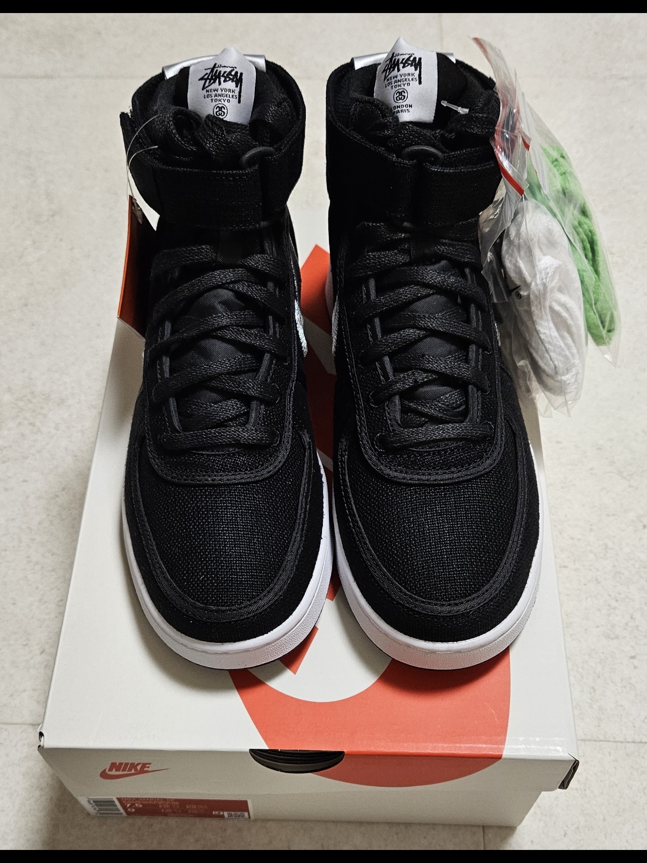 Nike x Stussy Vandal High Black 착용 스타일 - 1