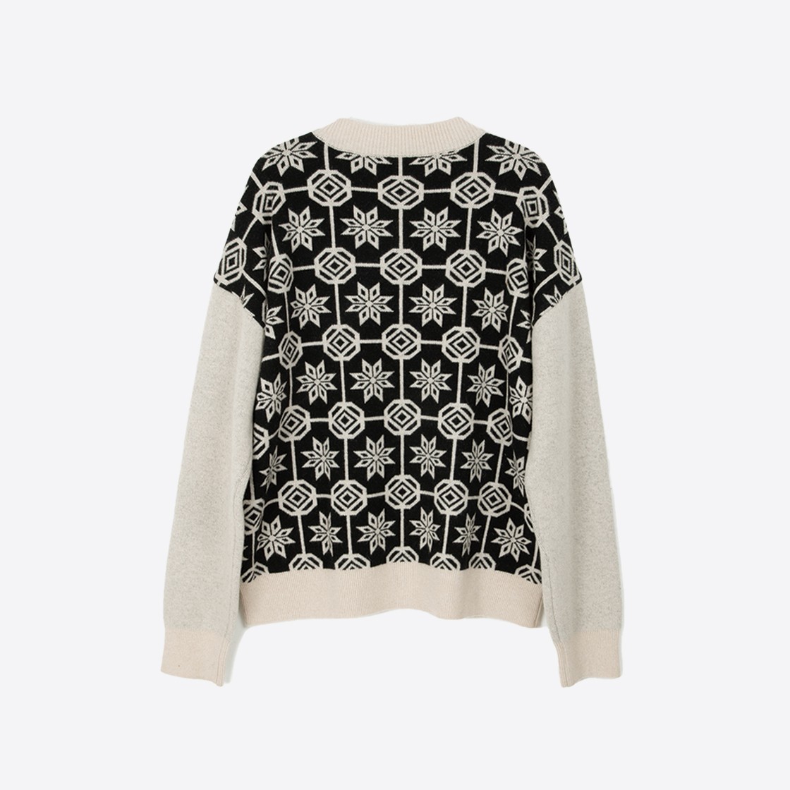 Surface Edition Pattern Jacquard Knit Black & Ivory 상세 이미지 2