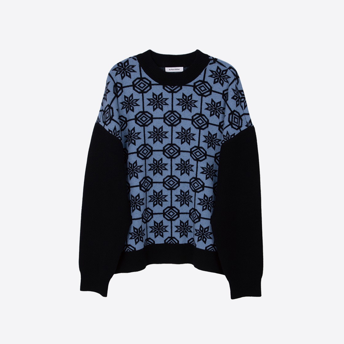 Surface Edition Pattern Jacquard Knit Blue & Black 상세 이미지 1