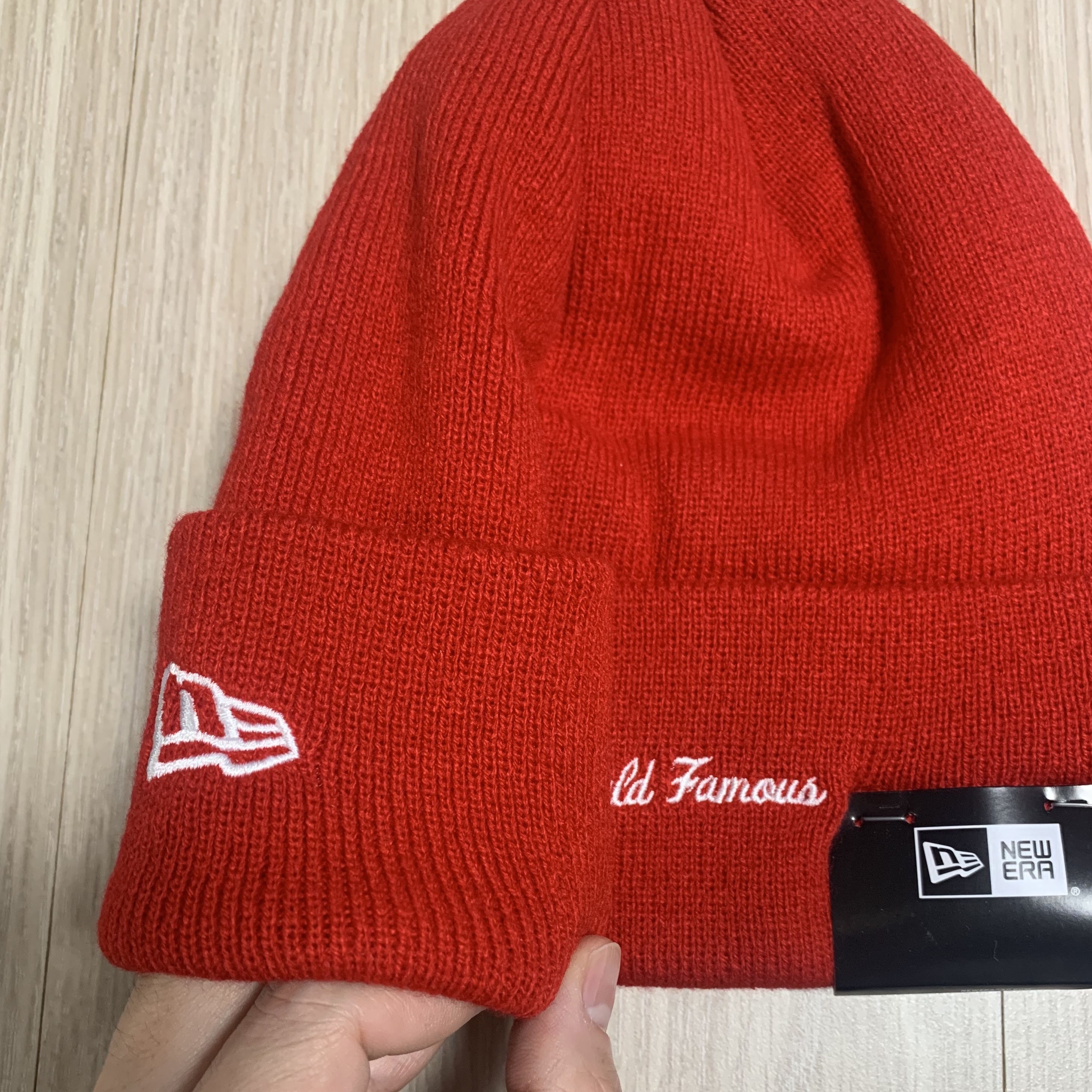 Supreme New Era Box Logo Beanie Red - 23FW 착용 스타일 - 4
