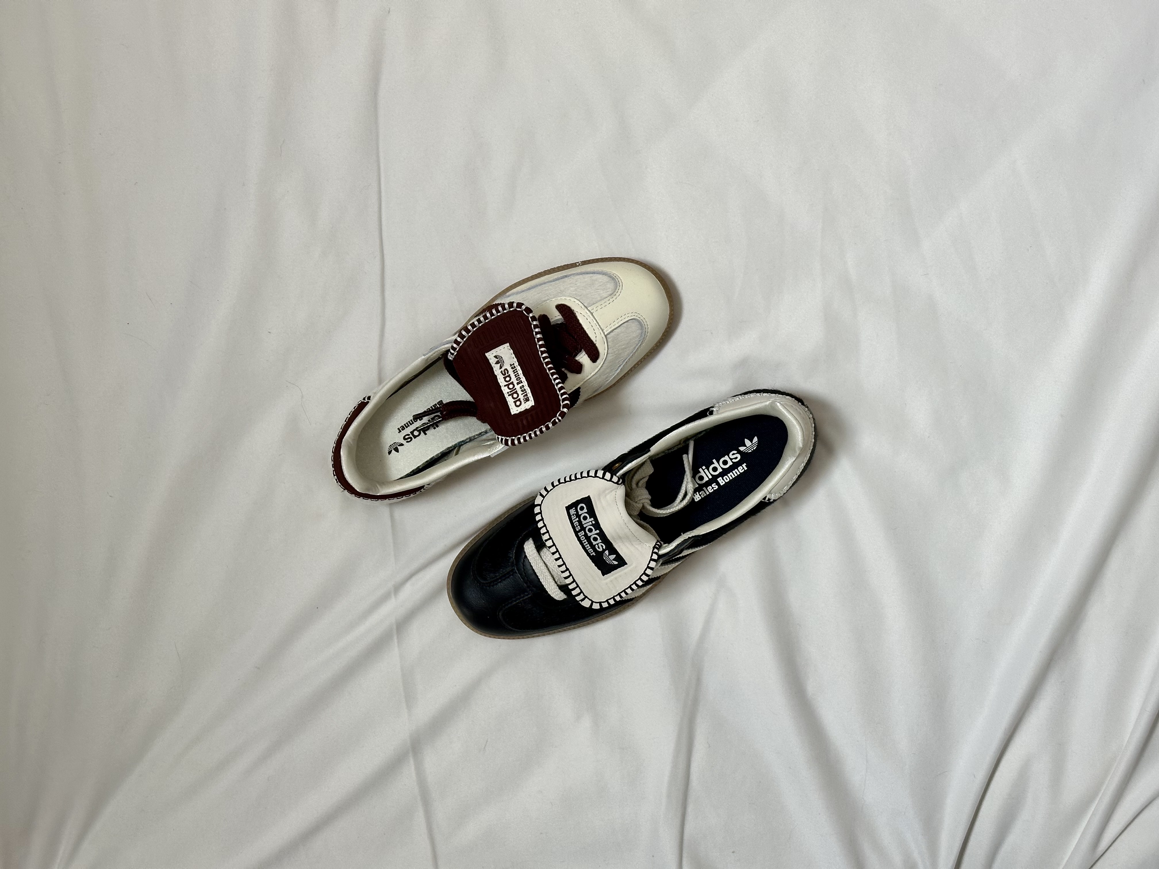 Adidas x Wales Bonner Pony Tonal Samba Core Black Cream White, Adidas x Wales Bonner Pony Tonal Samba Cream White Mystery Brown 착용 스타일 - 1