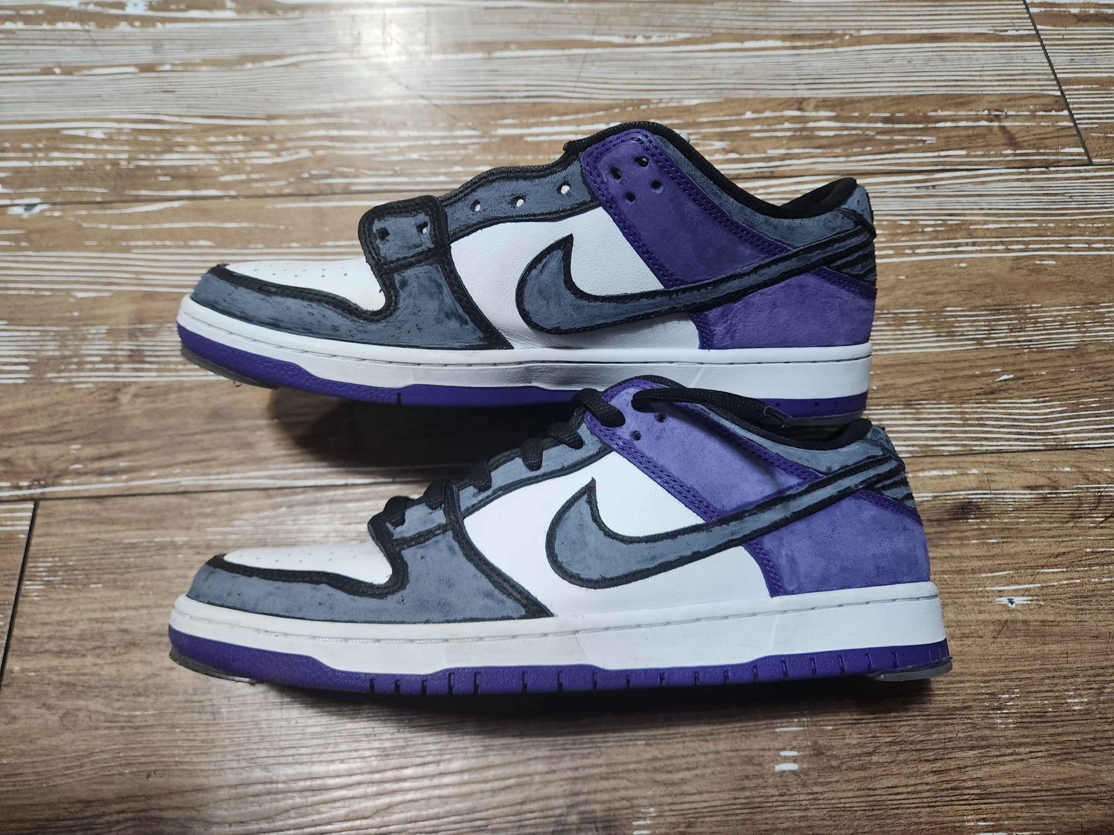 Nike SB Dunk Low Pro Court Purple 착용 스타일 - 4