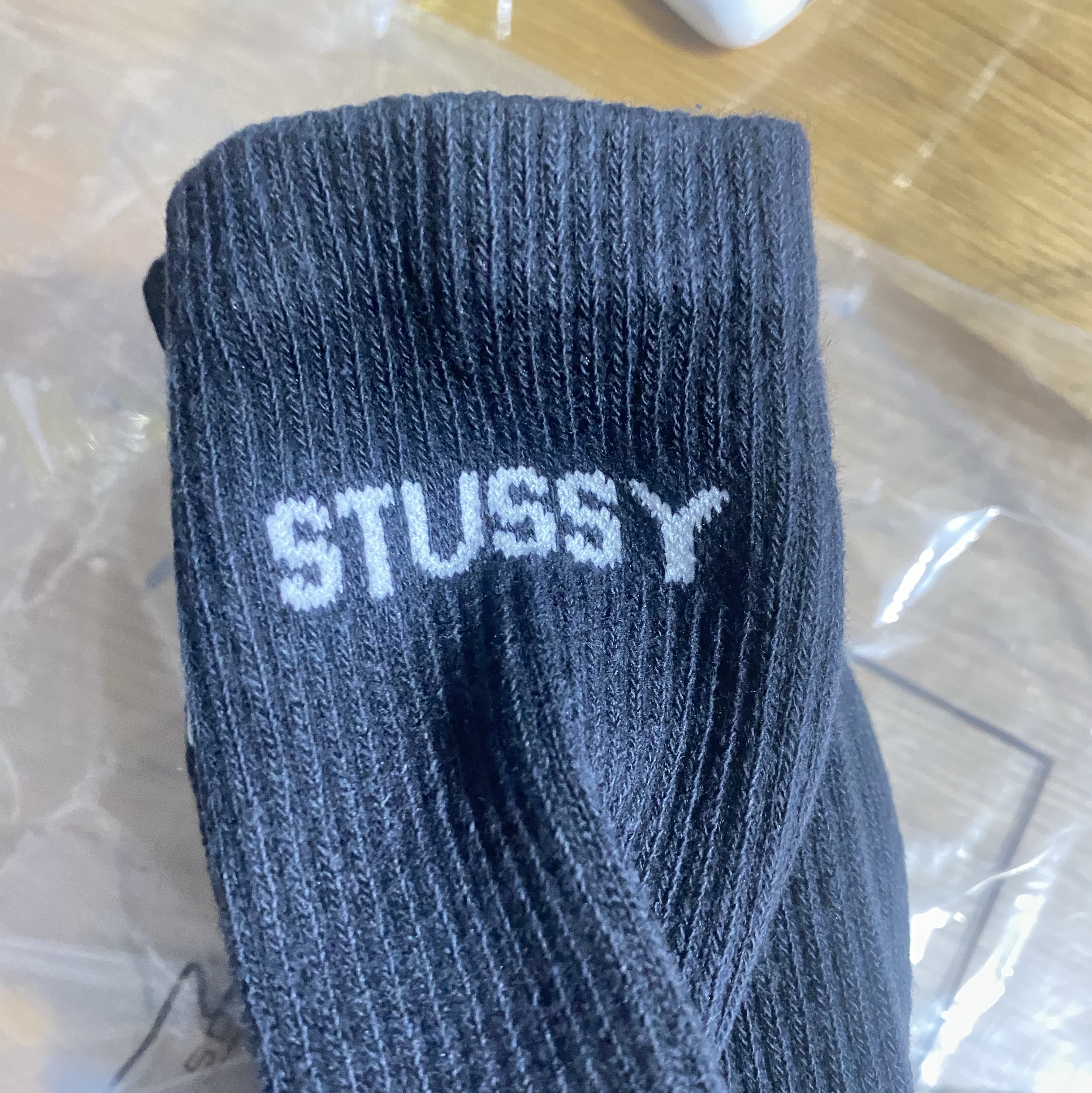 Nike x Stussy Everyday Plus Cushioned Crew Socks Black (3 Pack) 착용 스타일 - 1