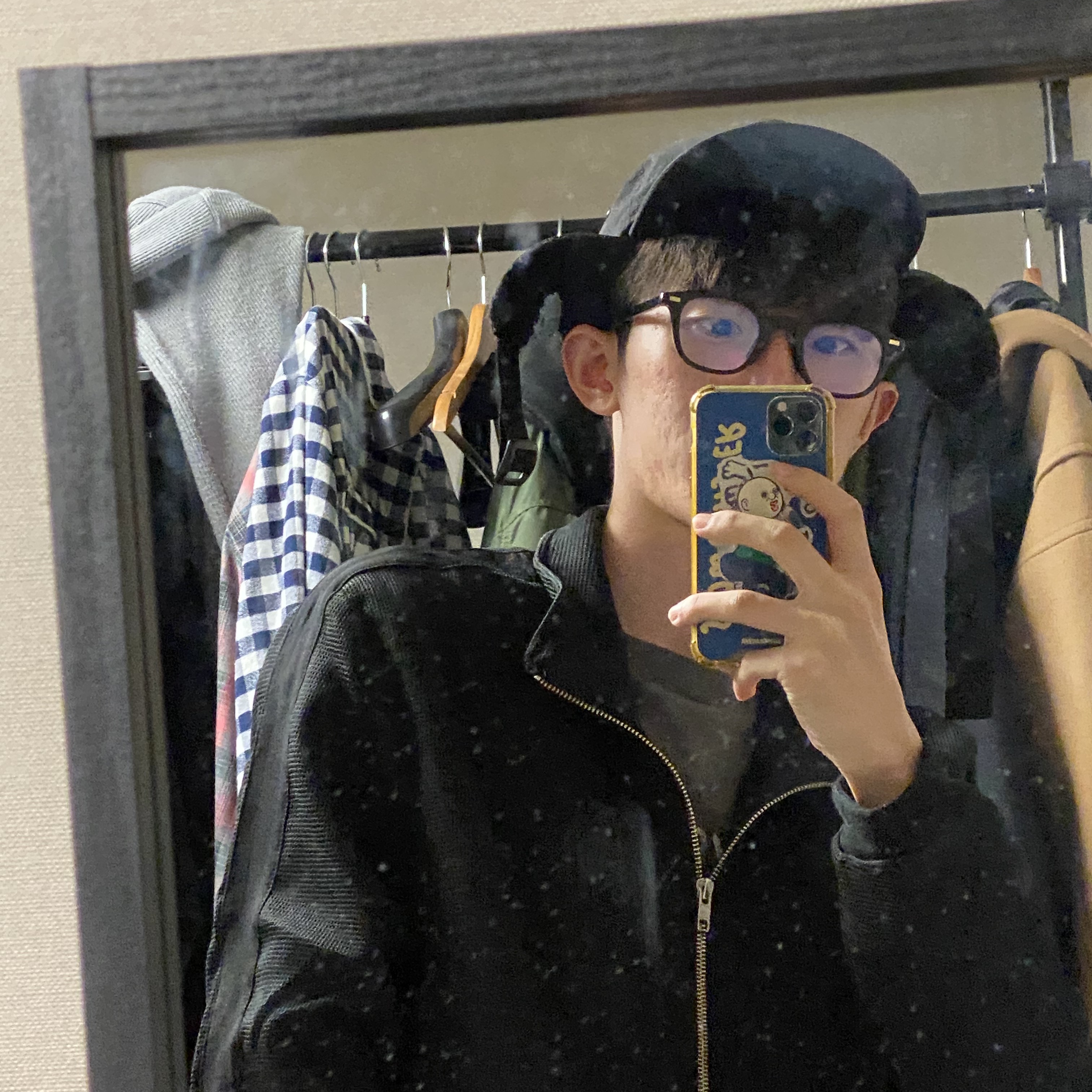 Palace x C.P. Company Goggle Ear Flap P-Cap Black - 23FW 착용 스타일 - 1