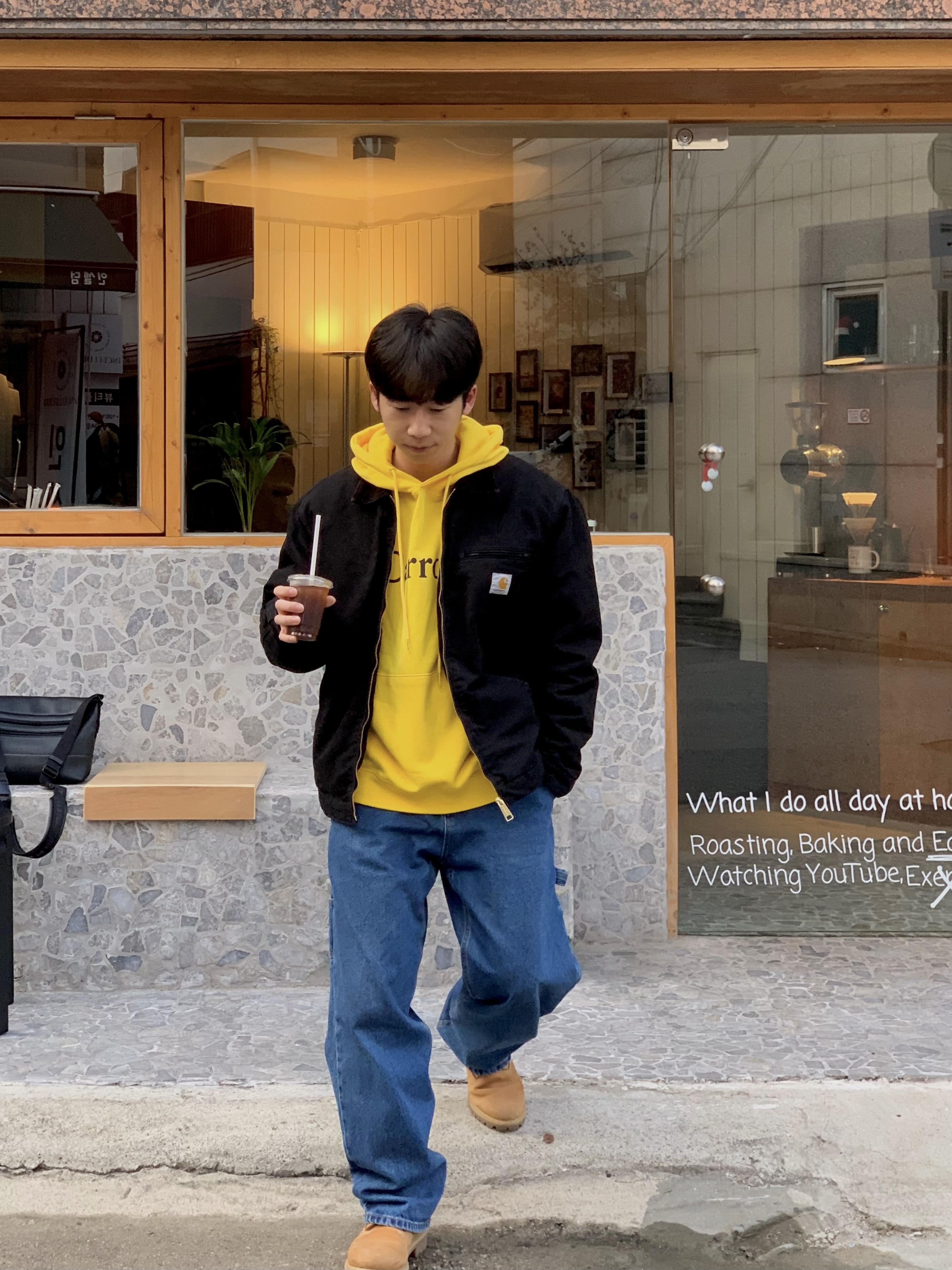 Timberland Premium 6 inch Waterproof Boot Wheat Nubuck - Wide, Carhartt WIP Organic Cotton Dearborn Canvas OG Detroit Jacket Black Aged Canvas - Winter 착용 스타일 - 2