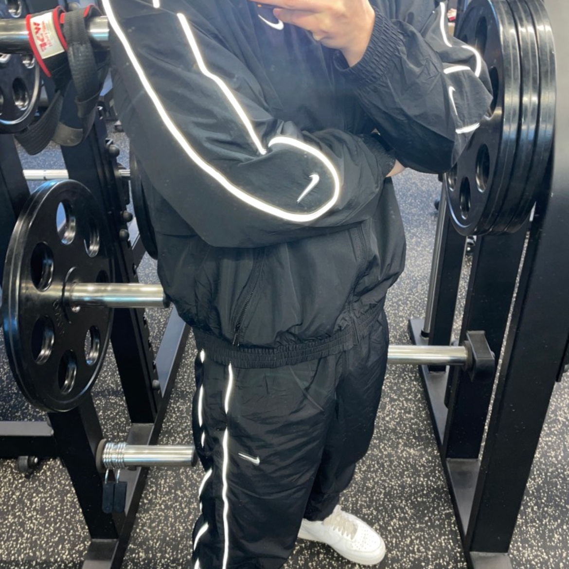 Nike NSW Solo Swoosh Woven Track Jacket Black - Asia, Nike Solo Swoosh Track Pants Black - Asia 착용 스타일