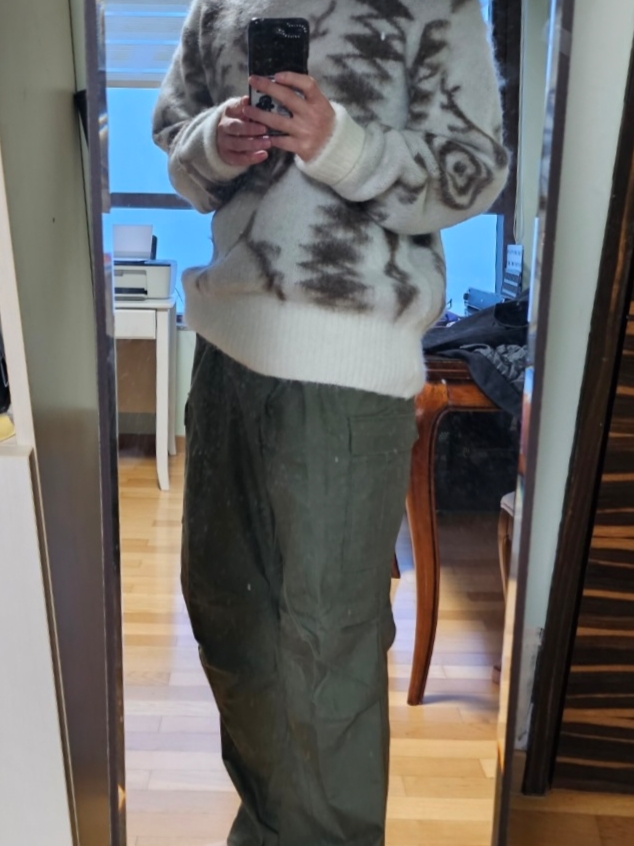 South2 West8 Loose Fit Sweater S2W8 Native Off White 착용 스타일