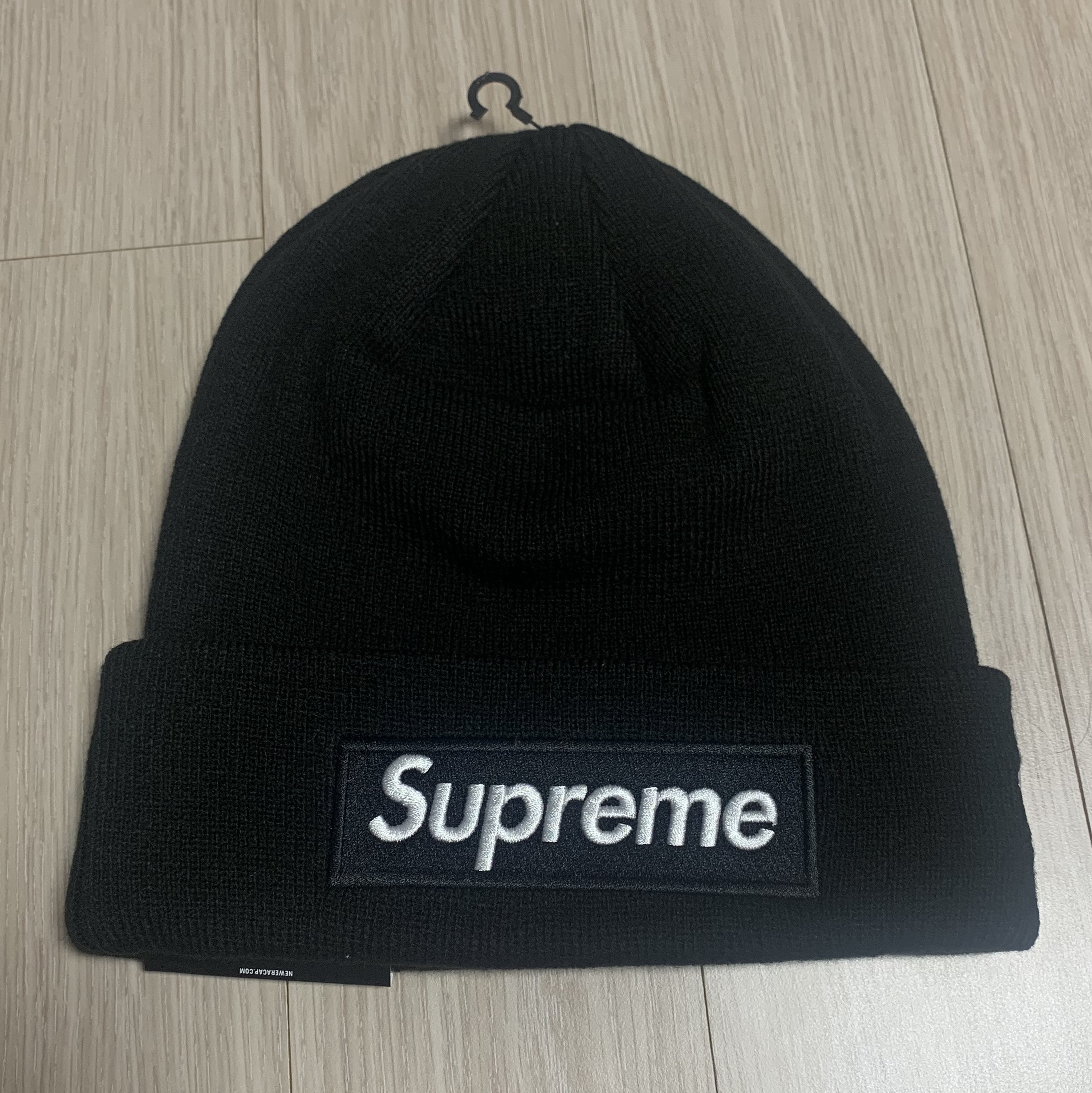 Supreme New Era Box Logo Beanie Black - 23FW 착용 스타일 - 1