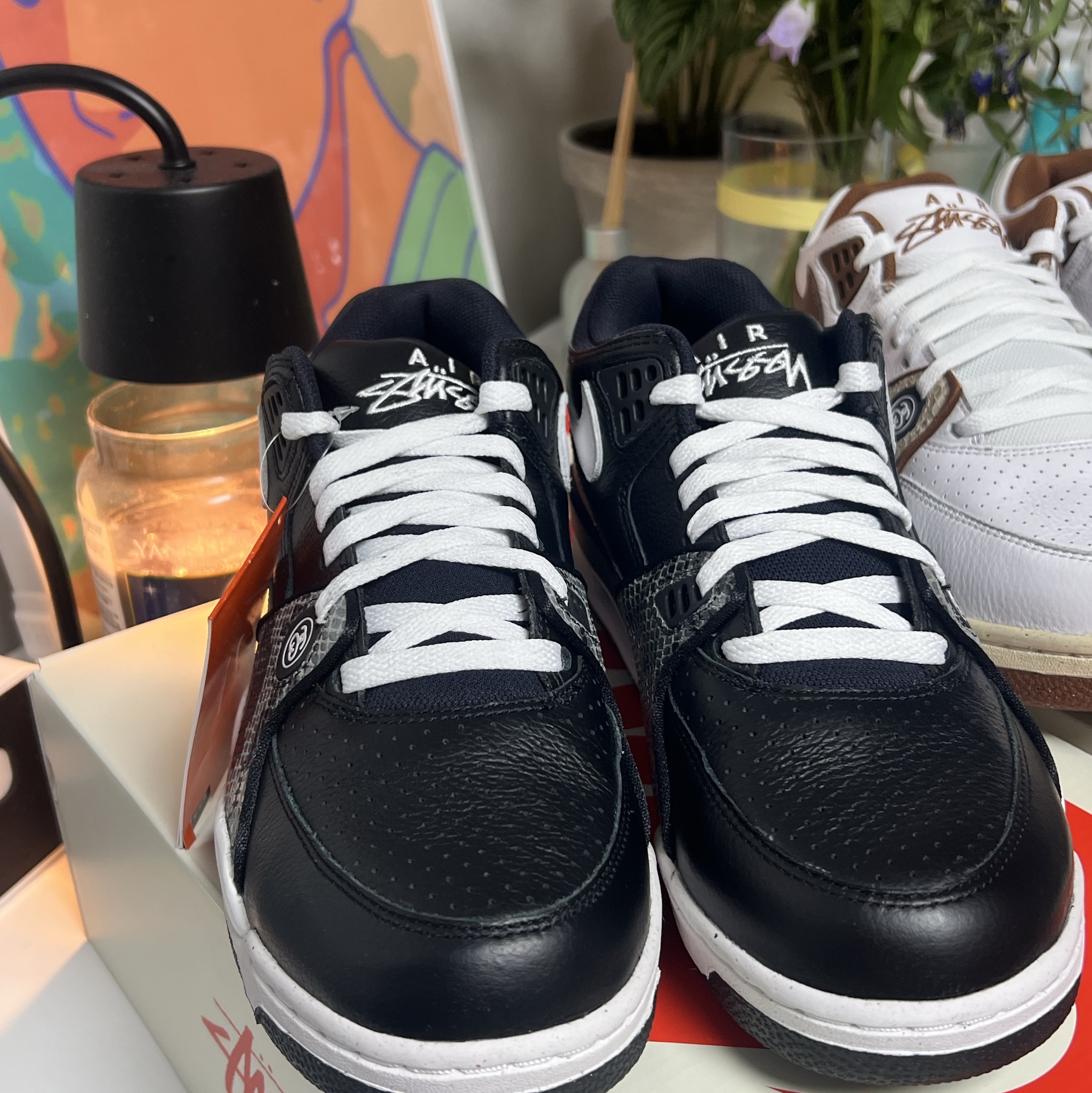 Nike x Stussy Air Flight 89 Low White and Pecan, Nike x Stussy Air Flight 89 Low Black White 착용 스타일 - 4