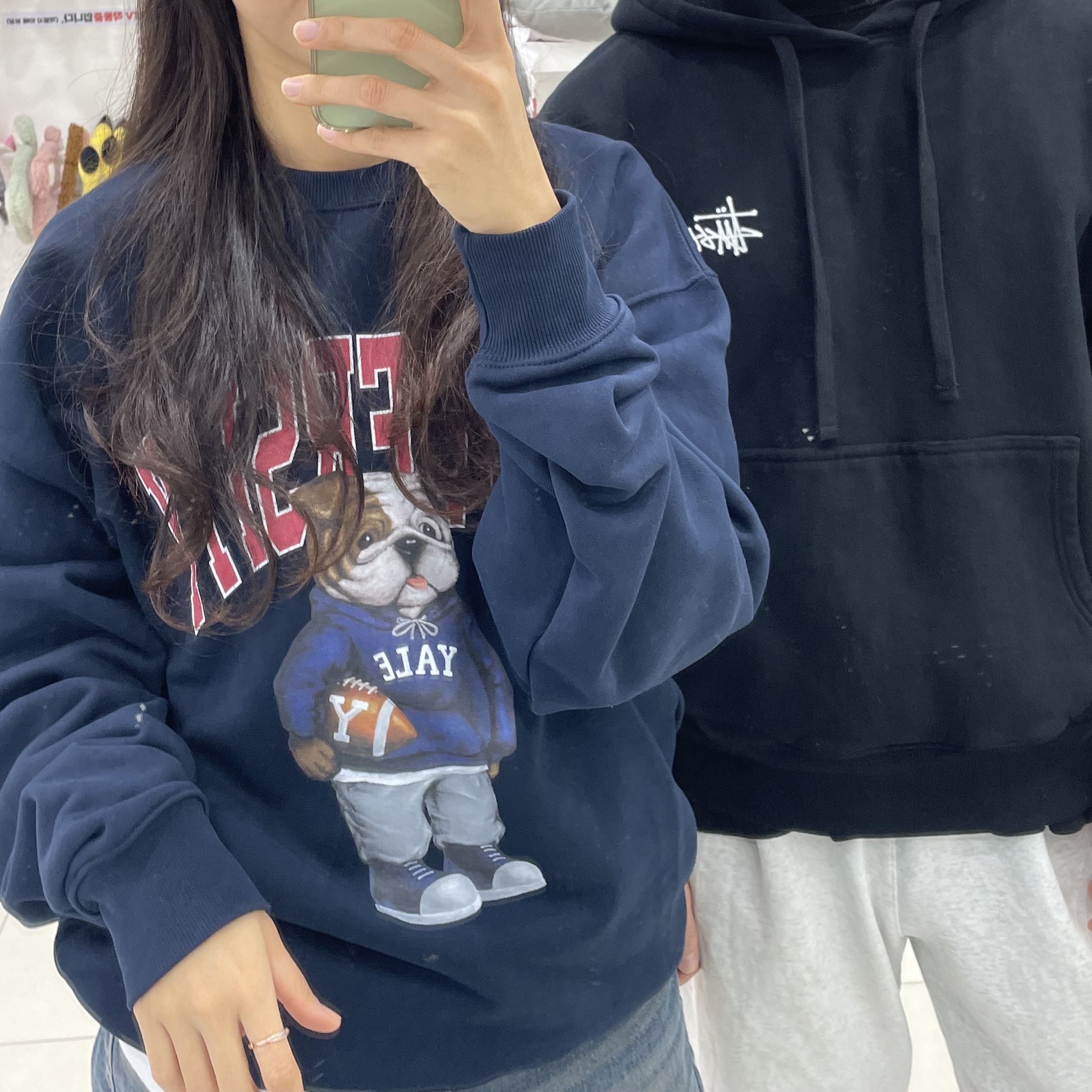 Stussy Basic Stussy Hoodie Black 2023 착용 스타일