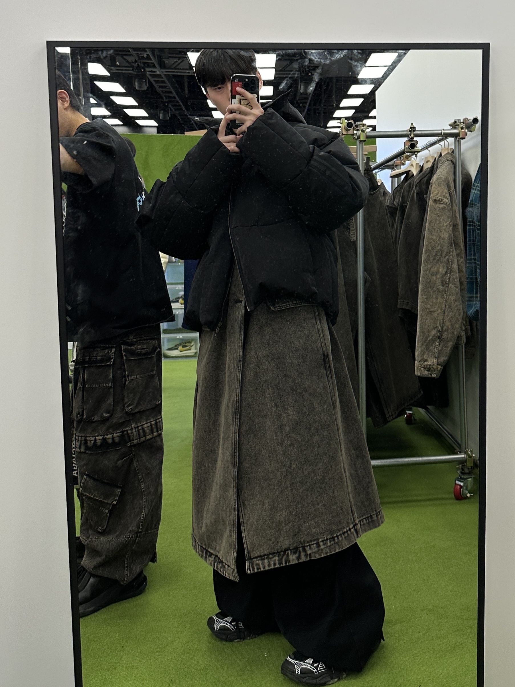 Ourpas 087 Denim Coat 착용 스타일 - 2