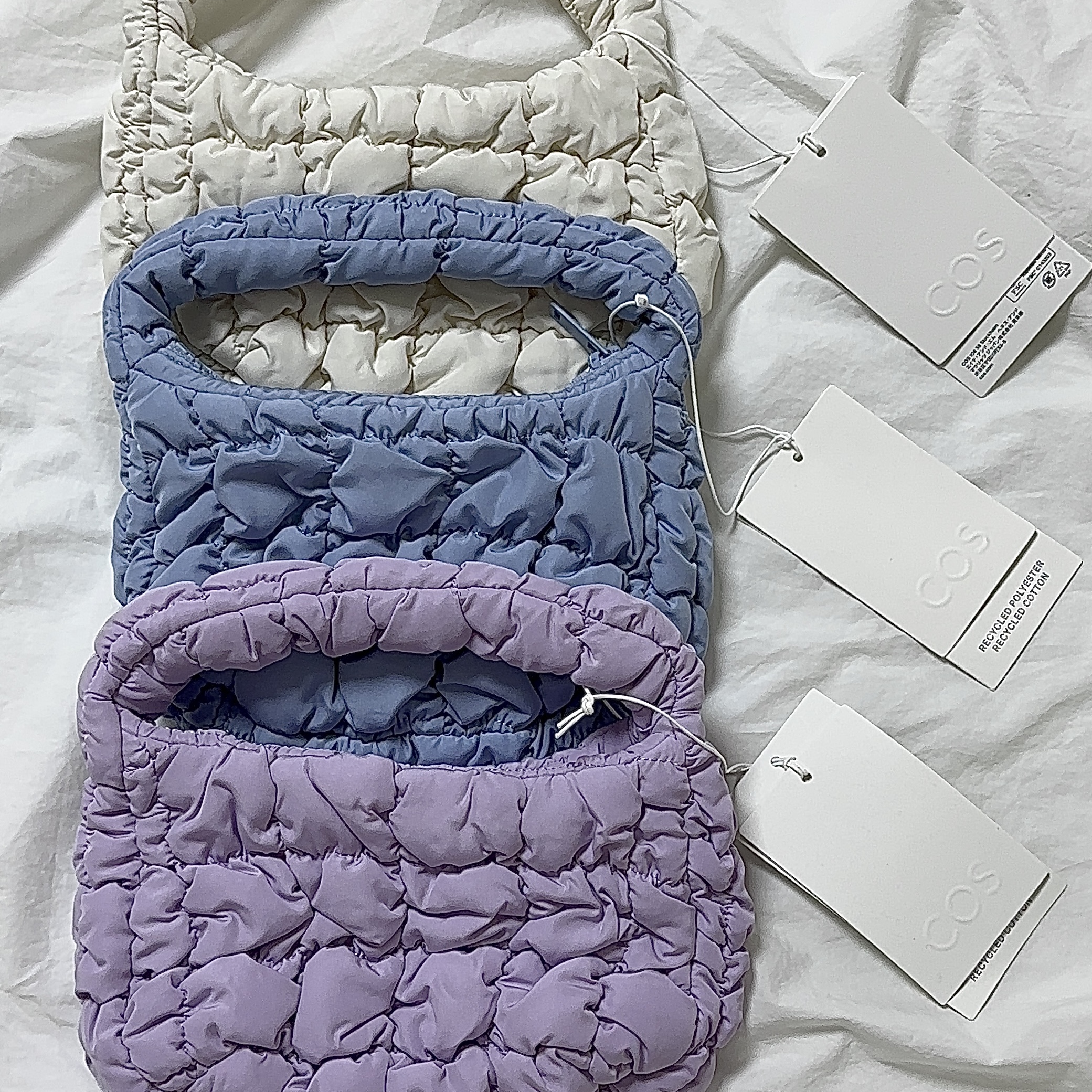 COS Quilted Micro Bag Purple 착용 스타일
