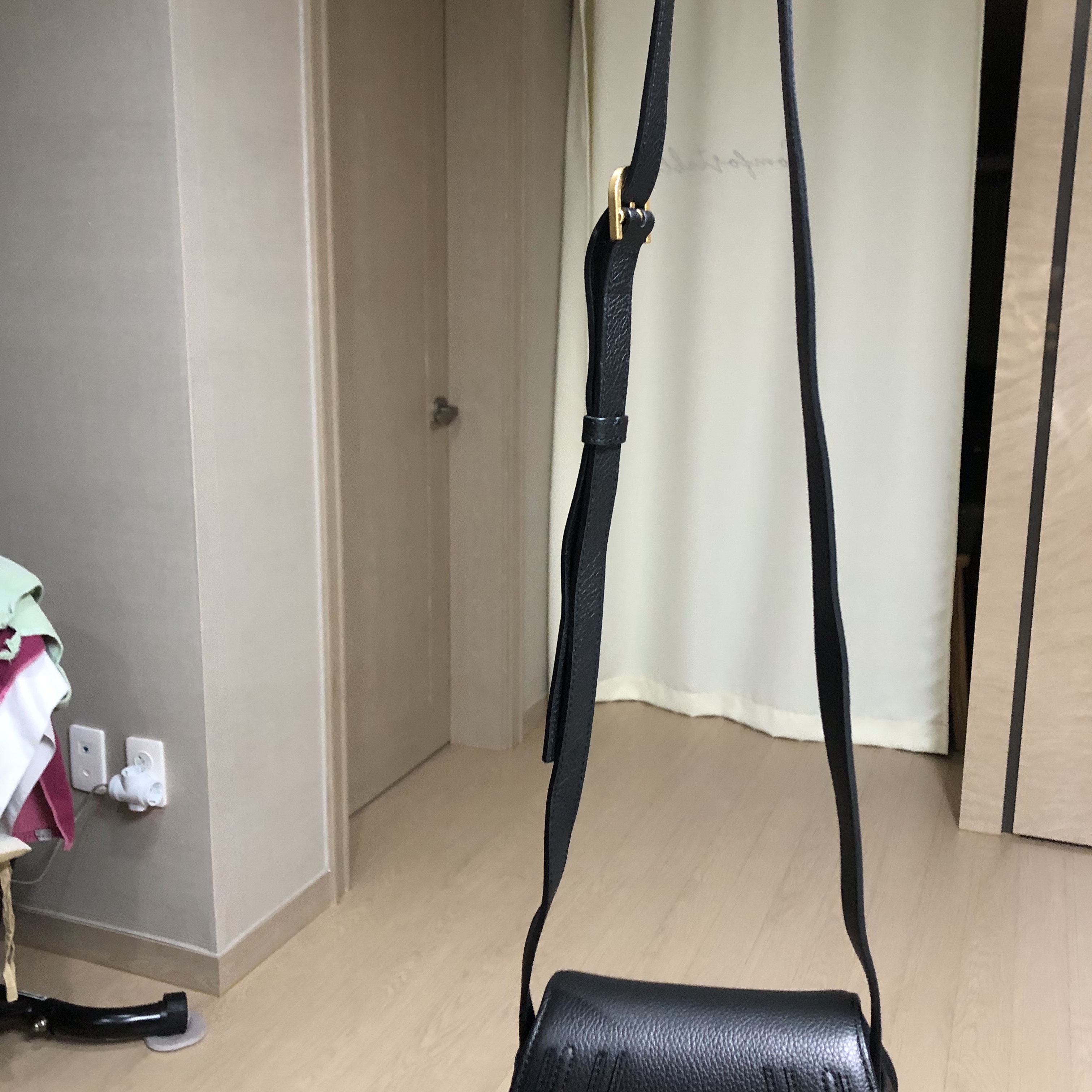 Chloe Marcie Small Saddle Bag Black 착용 스타일 - 1