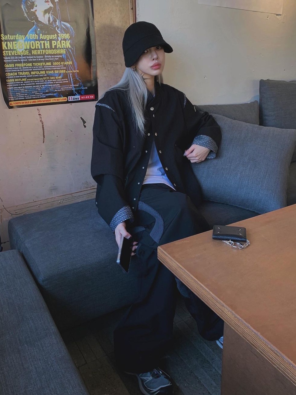 Opening Project Paneled Fleece Pants Black 착용 스타일 - 6