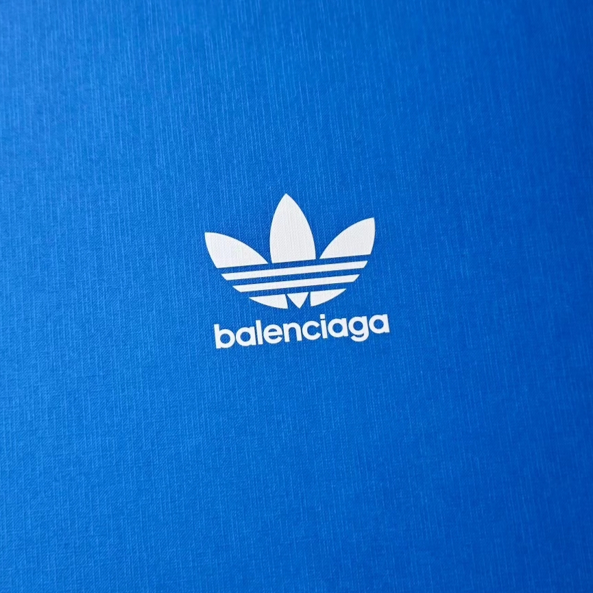 (W) Balenciaga x Adidas Triple S Sneakers White Blue 착용 스타일 - 1
