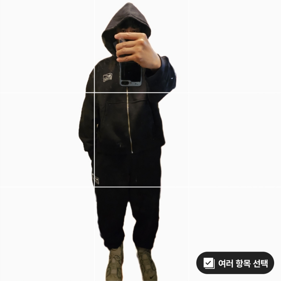 Nike x Stussy Full Zip Washed Fleece Hoodie Black (FJ9175-010), Nike x Stussy Washed Fleece Pants Black (FN5235-010) 착용 스타일