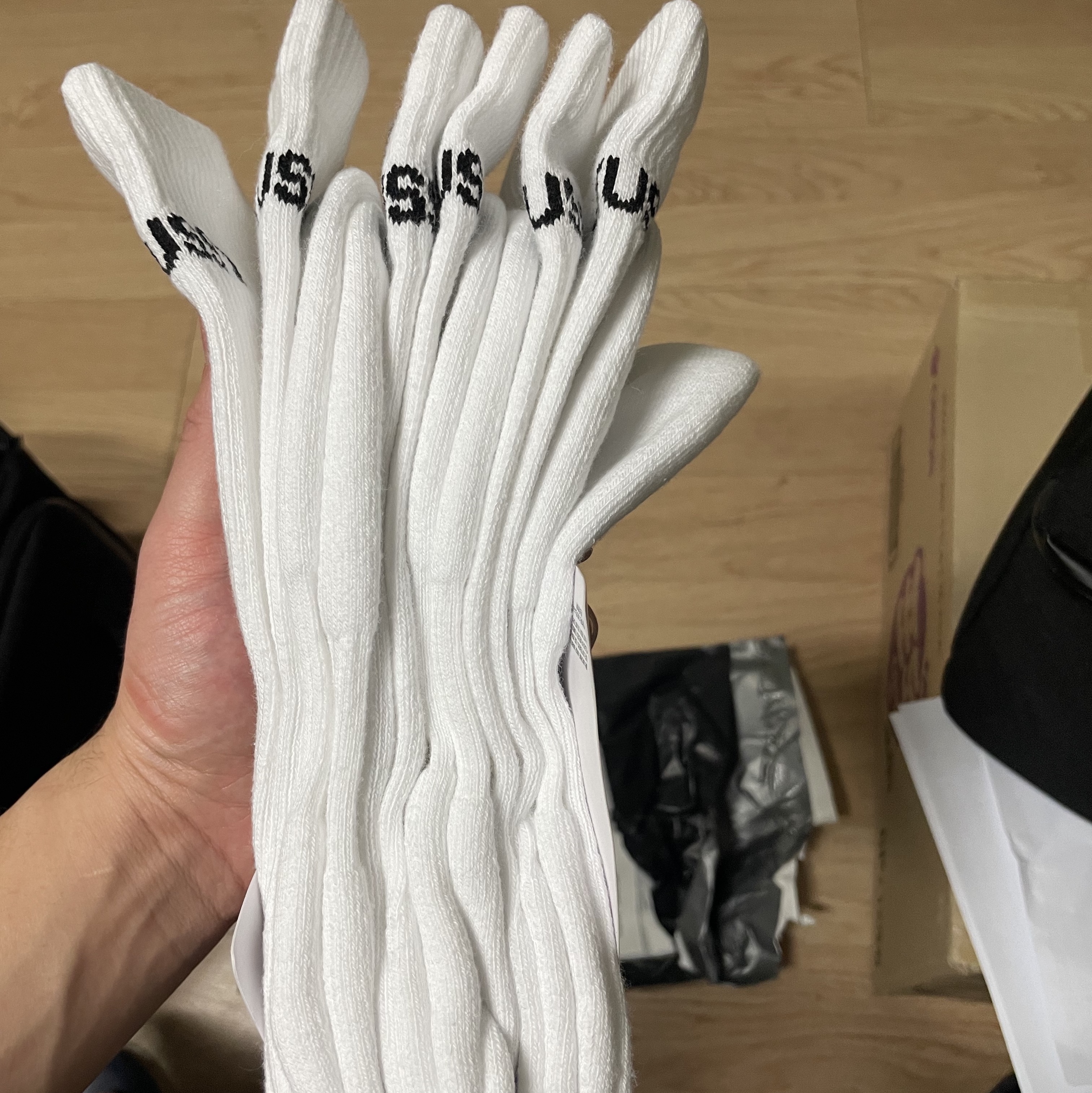 Nike x Stussy Everyday Plus Cushioned Crew Socks White (3 Pack) 착용 스타일